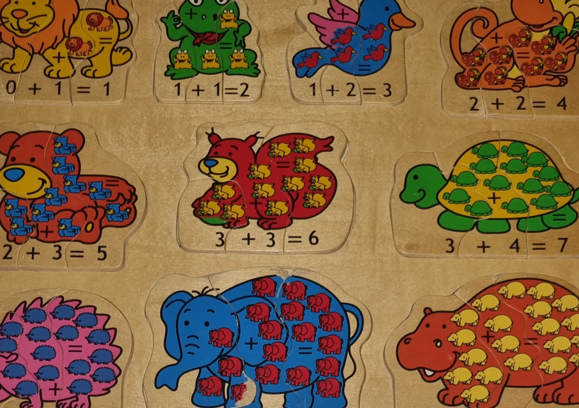 Tiere Rechenpuzzle Holzpuzzle 30 Teile