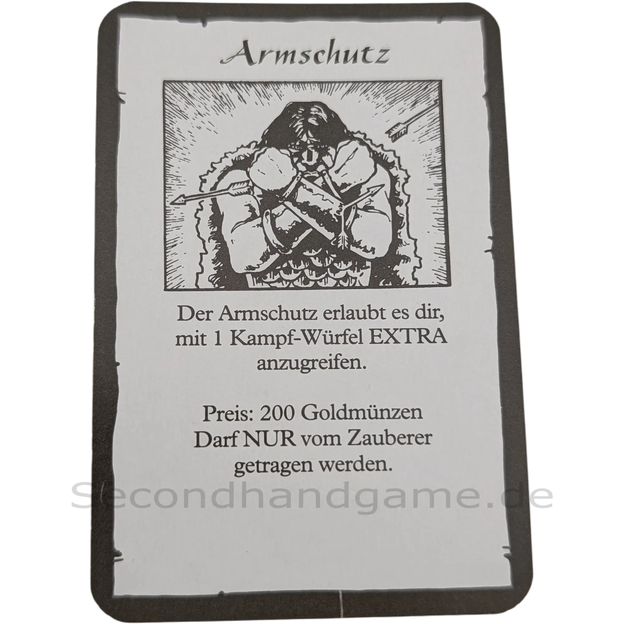 MB Hero Quest Master Karte Ausrüstung Armschutz