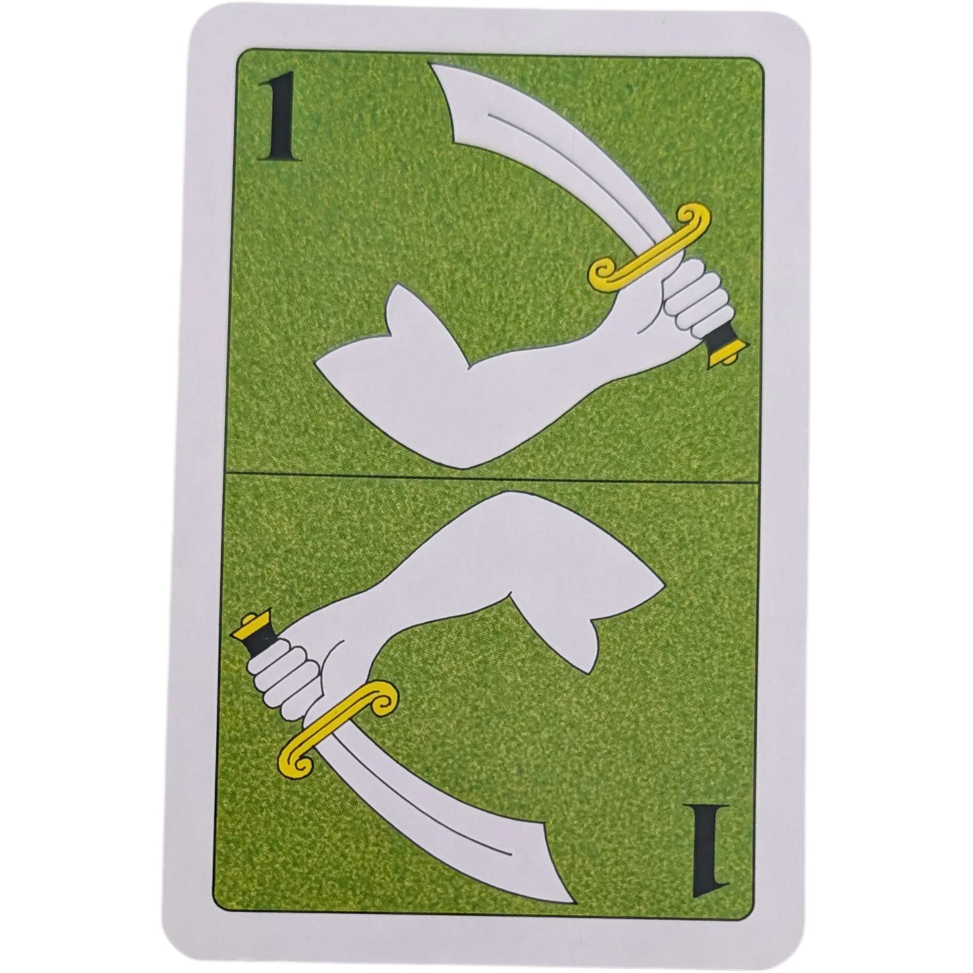 Piratenspiel Ersatzkarte Spielkarten Grüne Karte mit Arm und Säbel
