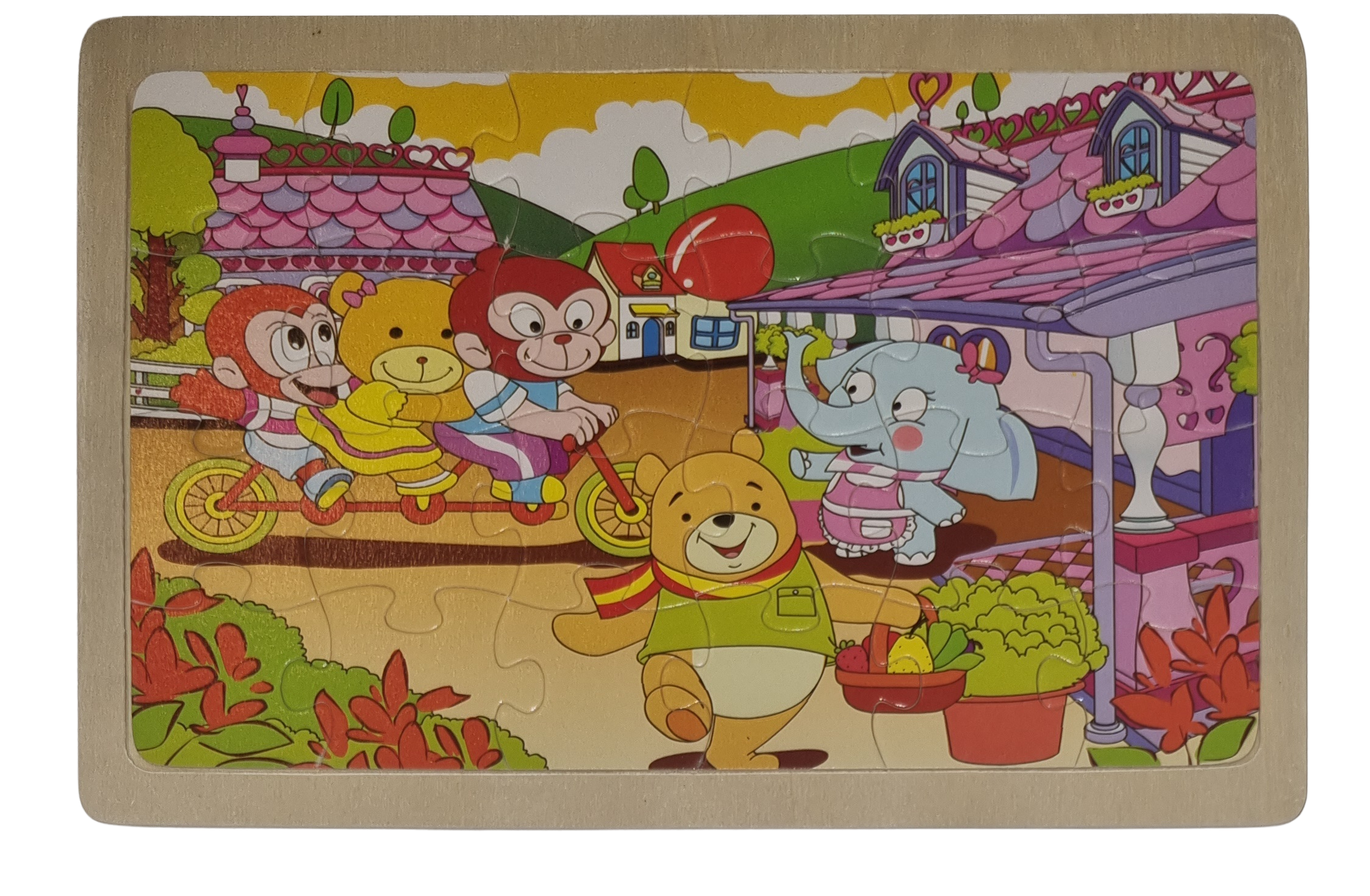 Holzpuzzle 24 Teile In der Stadt