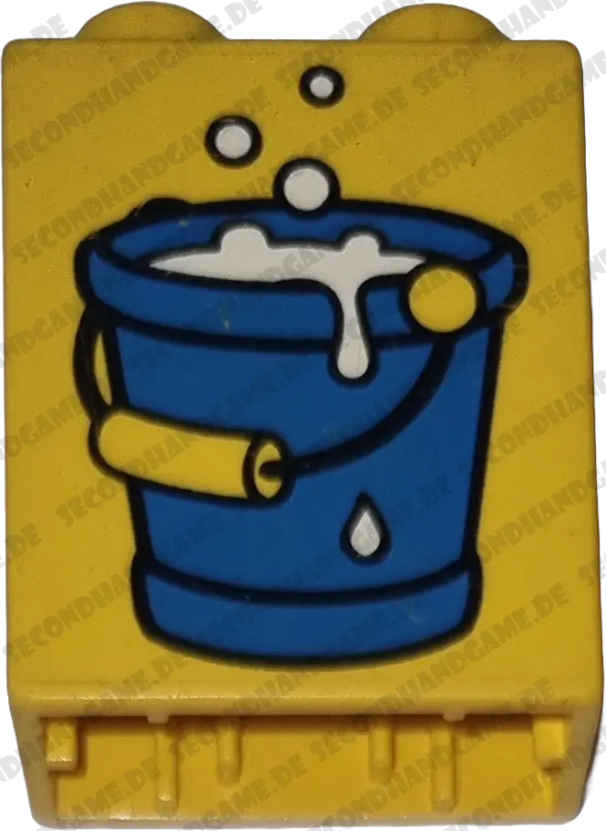 Lego Duplo  1x2 Stein Gelb Bauarbeiter Eimer mit Wasser Putzeimer 4066