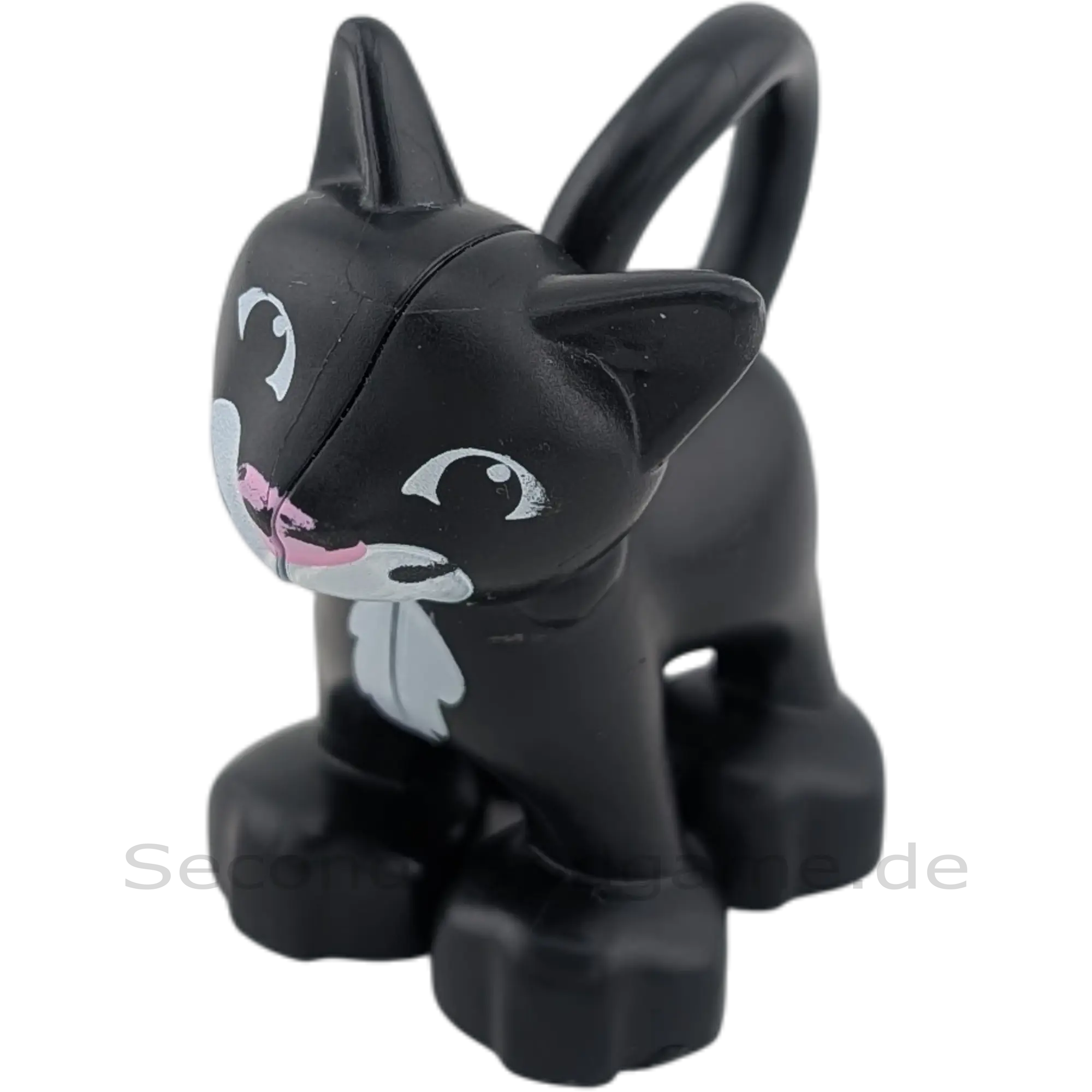 Lego Duplo Katze Schwarz Groß mit weißem Fleck am Bauch