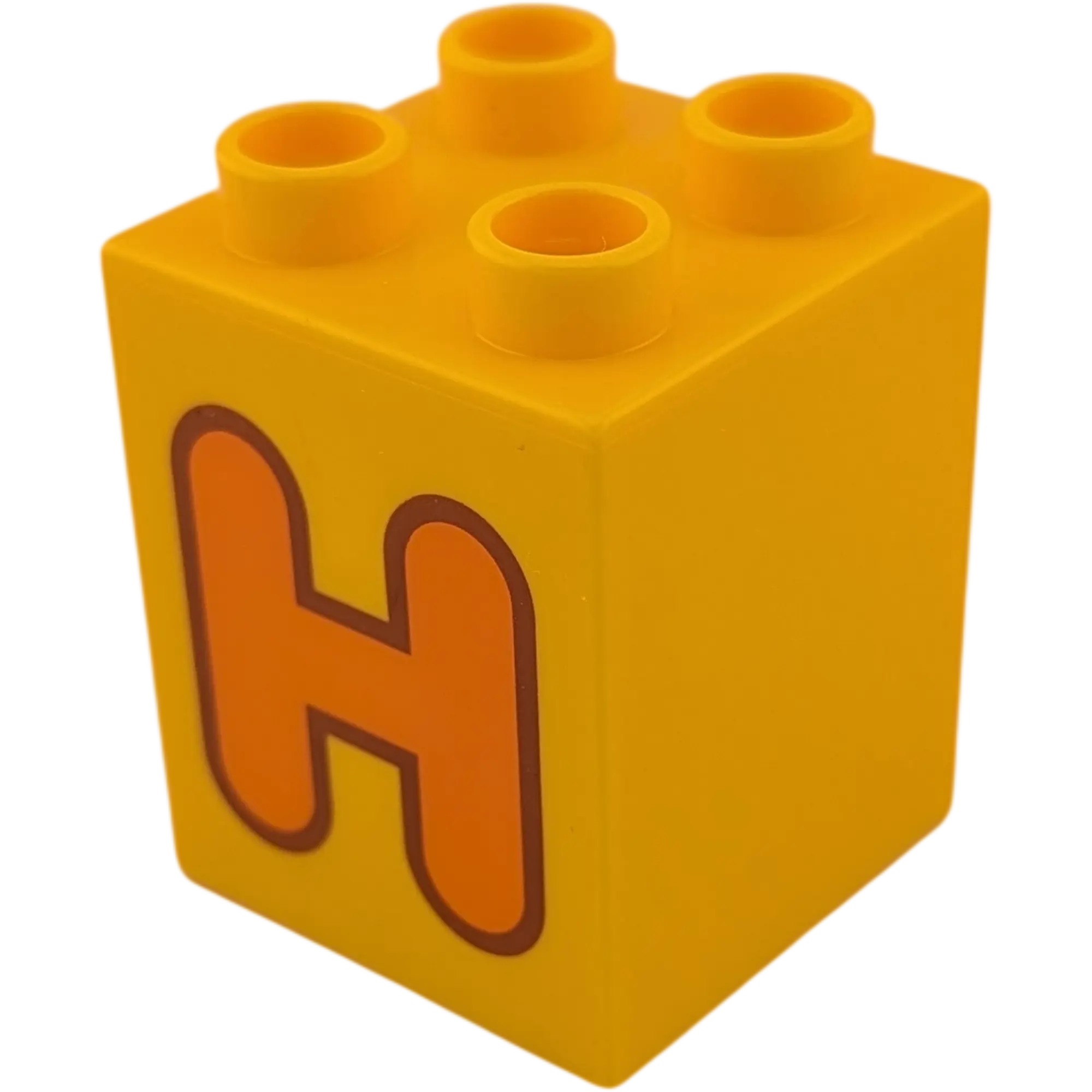 Lego Duplo 2x2x2 Stein Gelborange Buchstabe H Orange