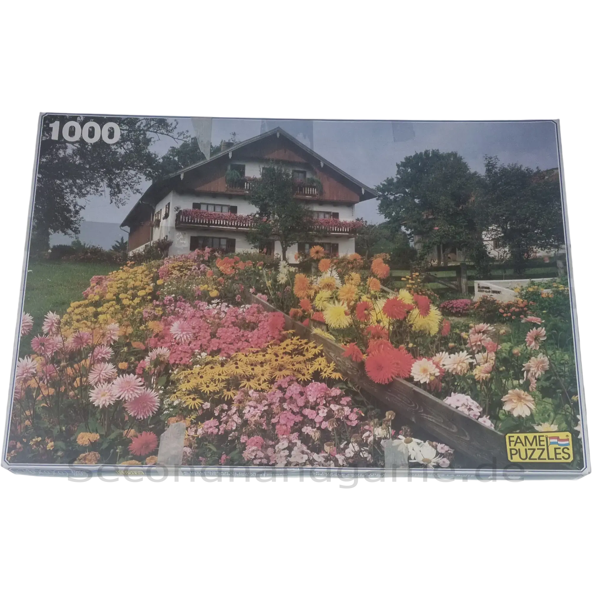 Fame Puzzles Puzzle Haus mit Blumengarten 1000 Teile