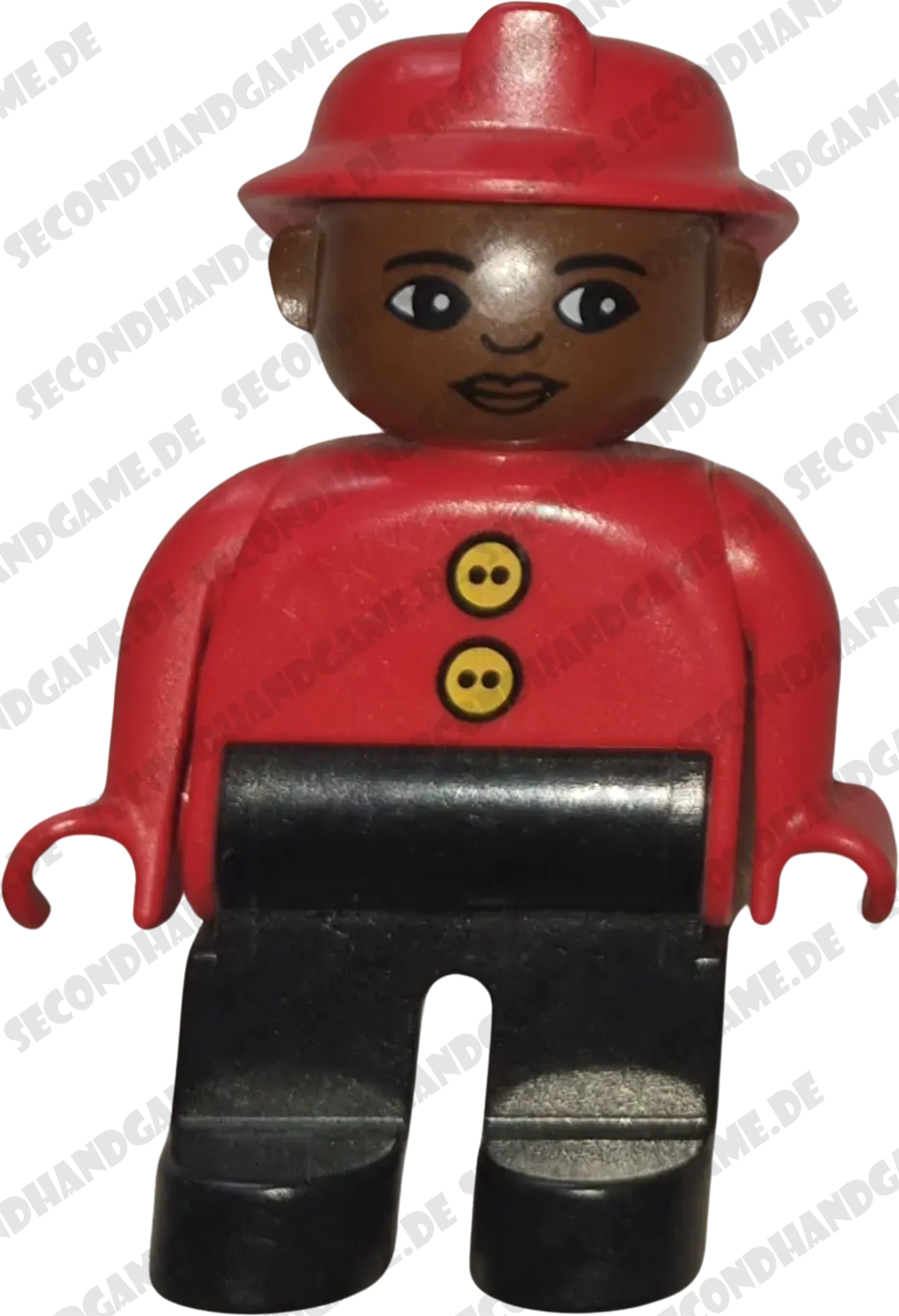 Lego Duplo Figur Mann 47394 Afrikaner Schwarzer Hose und gelben Knöpfen Helm