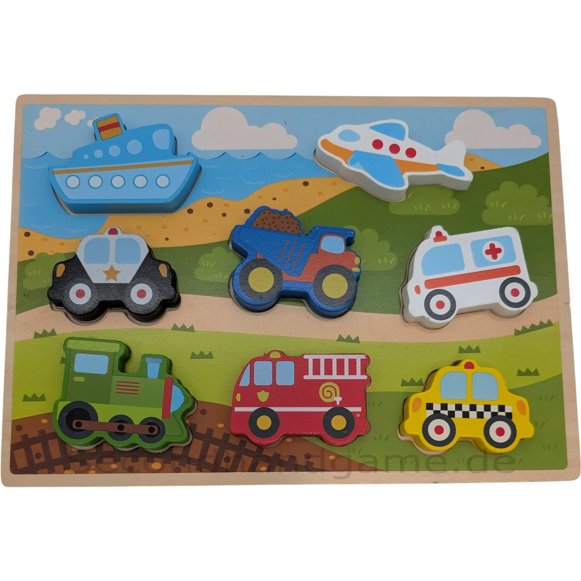 ZDT Holz-Steckpuzzle Fahrzeuge Holzpuzzle