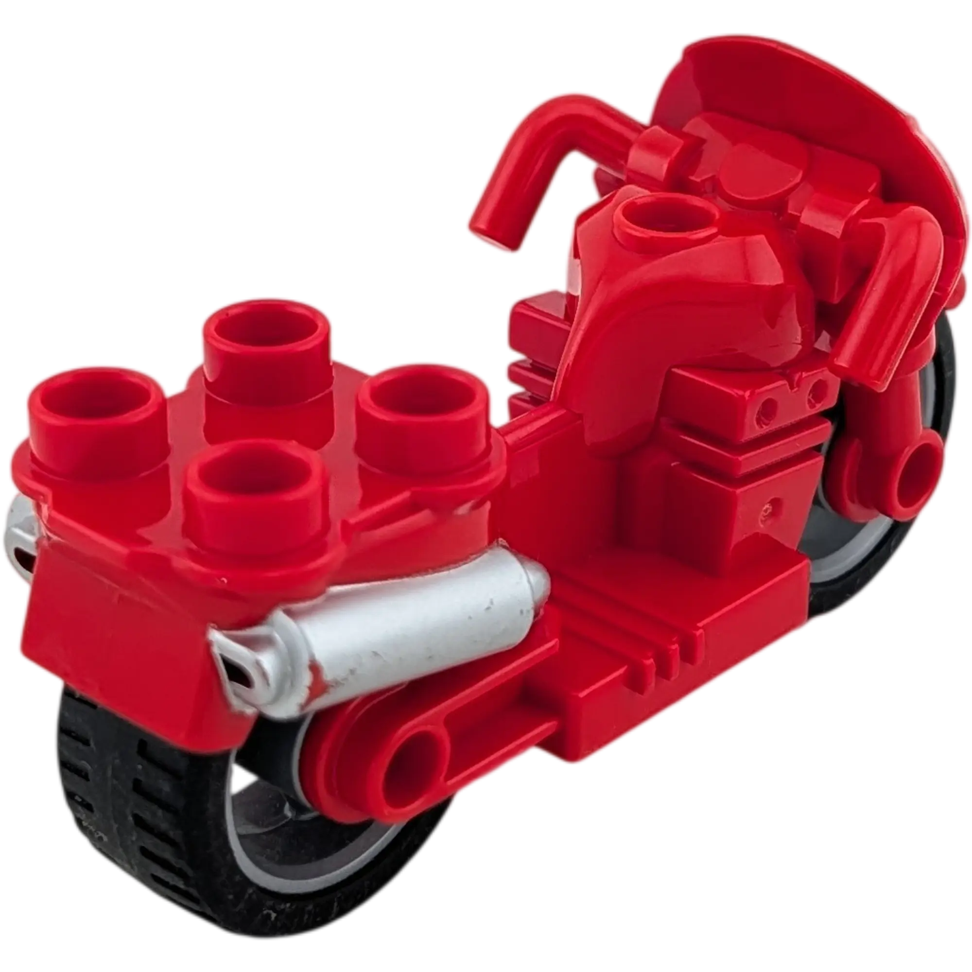 Lego Duplo Motorrad Mofa Rot Silber