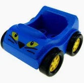 Lego Duplo Auto Blau mit Katzen Augen