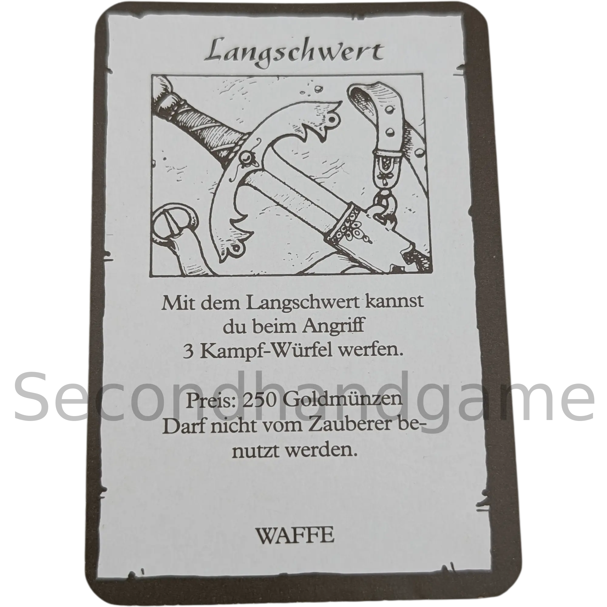 MB Hero Quest Master Ausrüstung Waffe Langschwert