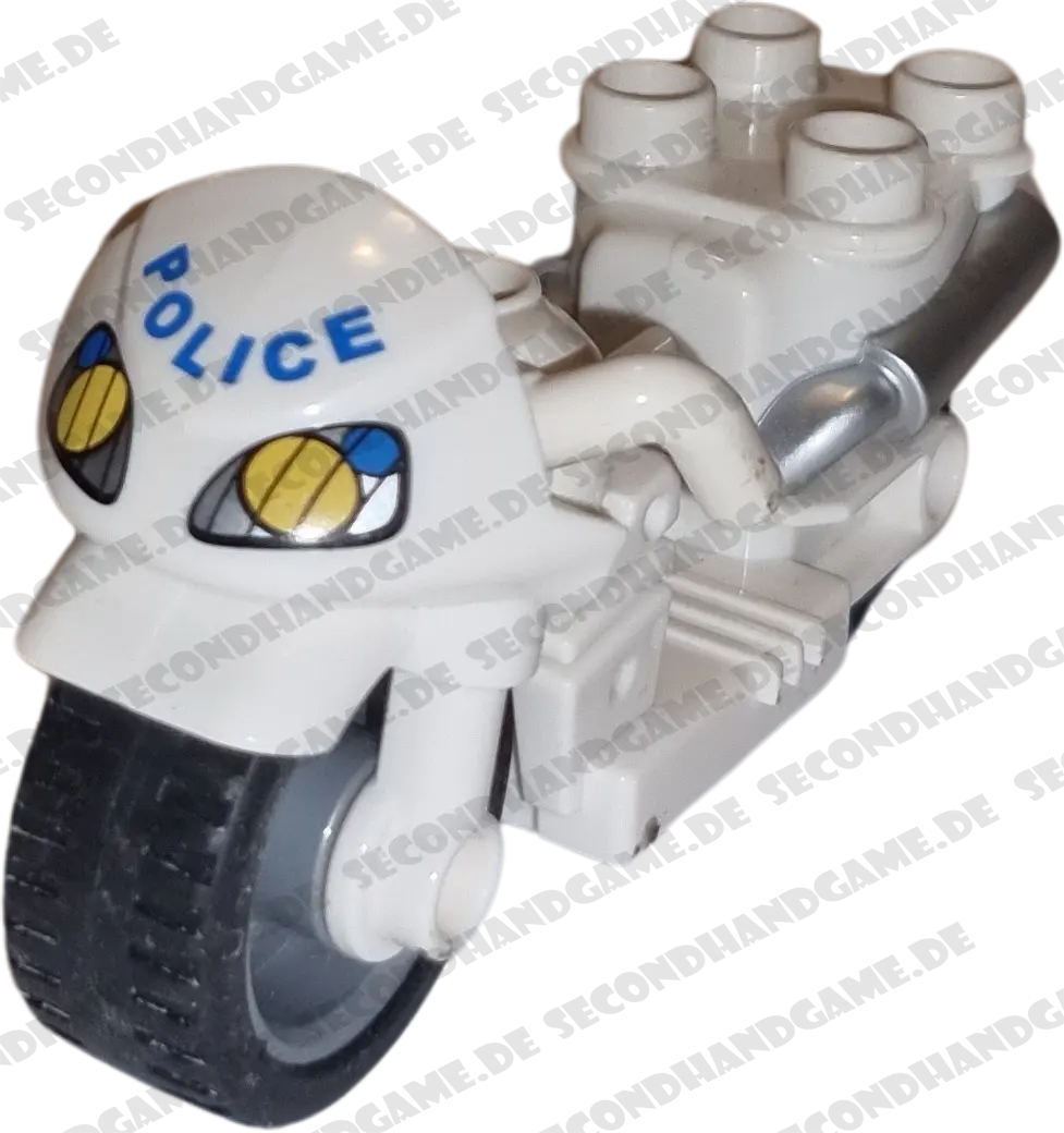 Lego Duplo Motorrad Mofa Polizei Weiß