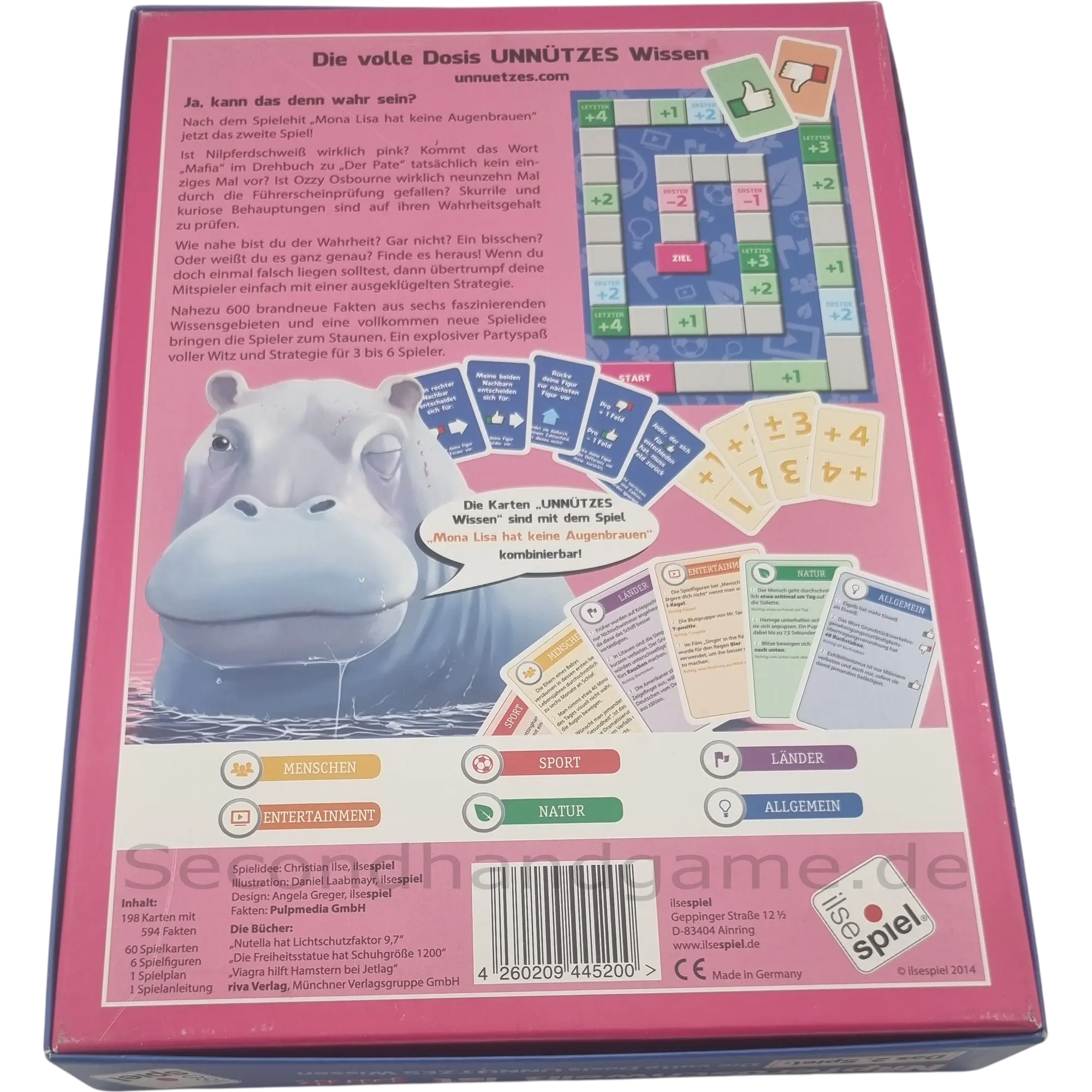 ilsespiel Wissensspiel Nilpferdschweiß ist pink 445200, ab 14 Jahren