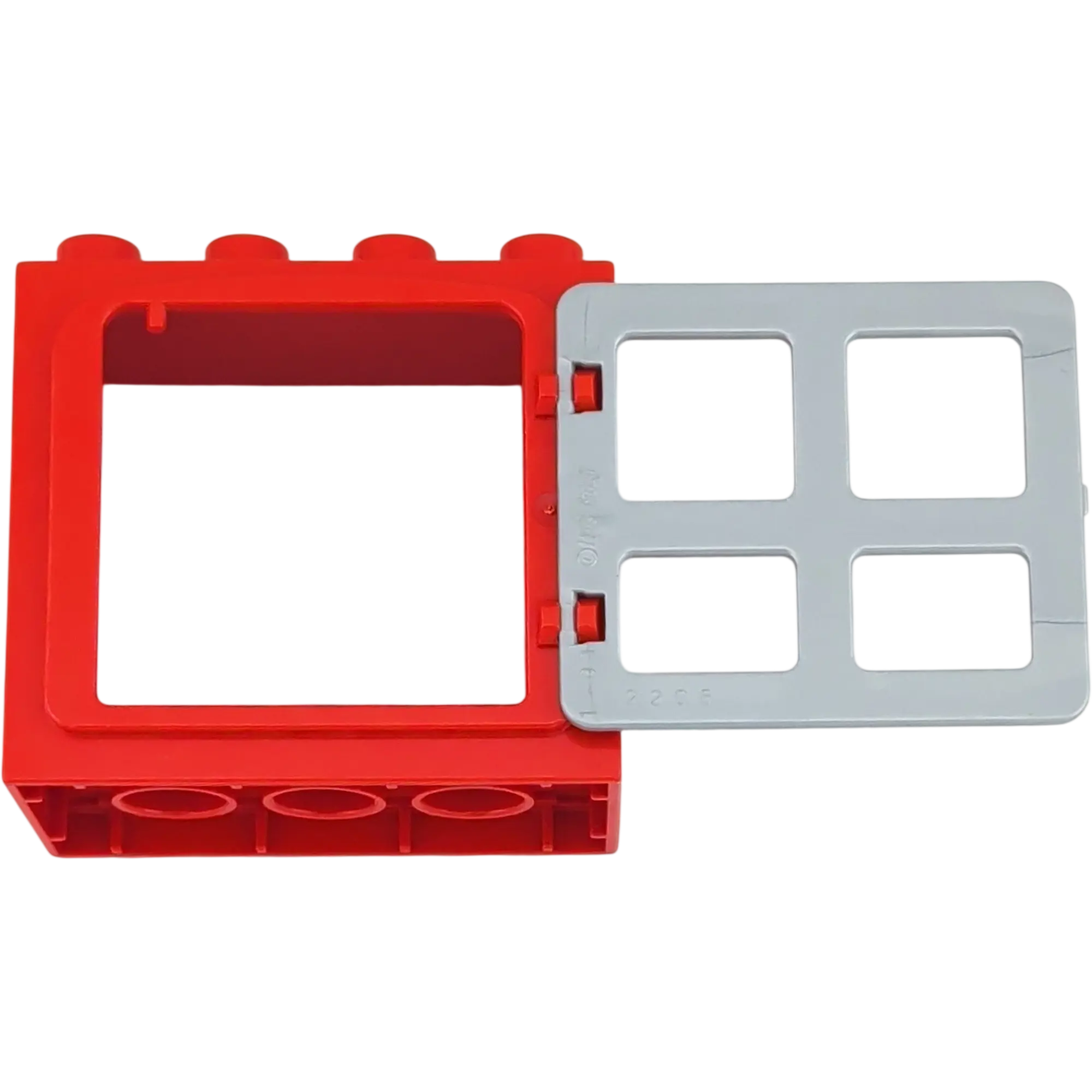 Lego Duplo 61649 Fensterrahmen Rot mit vier silbernen Fenstern