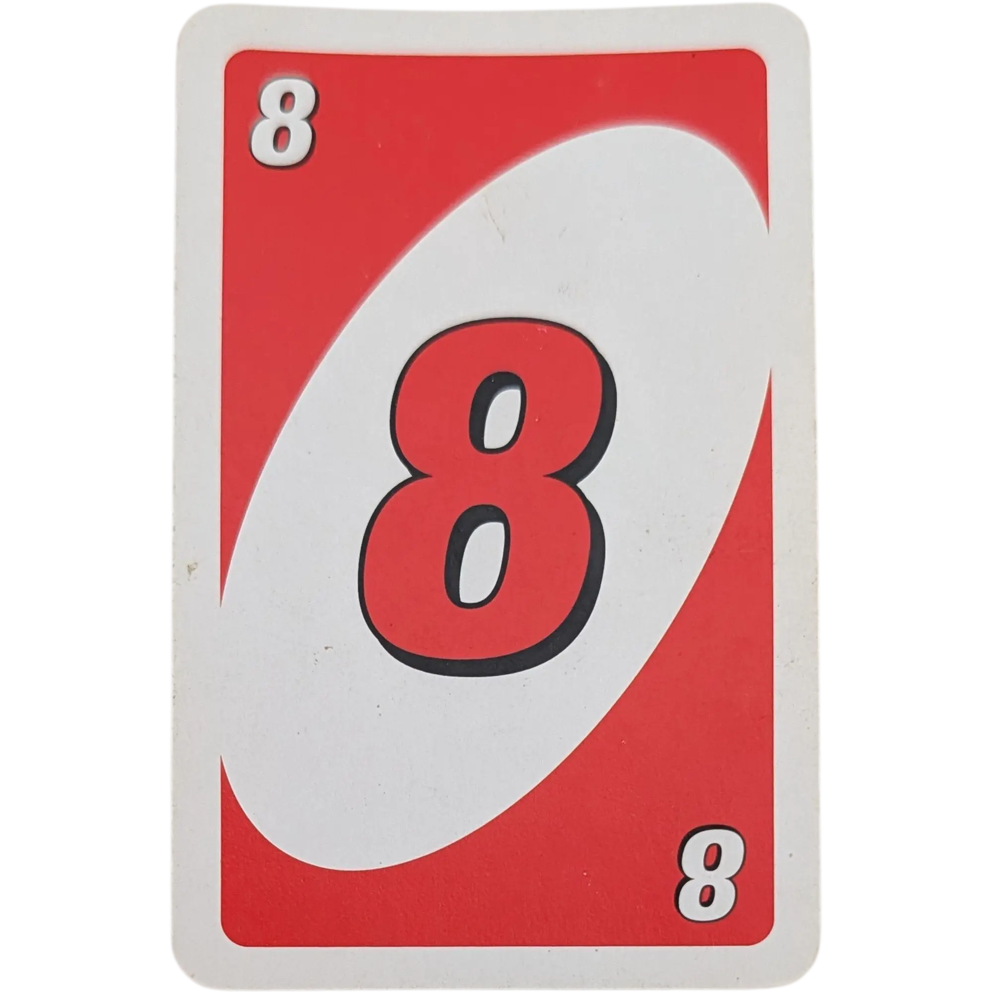 Mattel Uno Ersatzkarte Zahl Acht Rot 