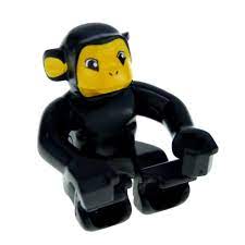 Lego Duplo sitzender Affe Schwarz