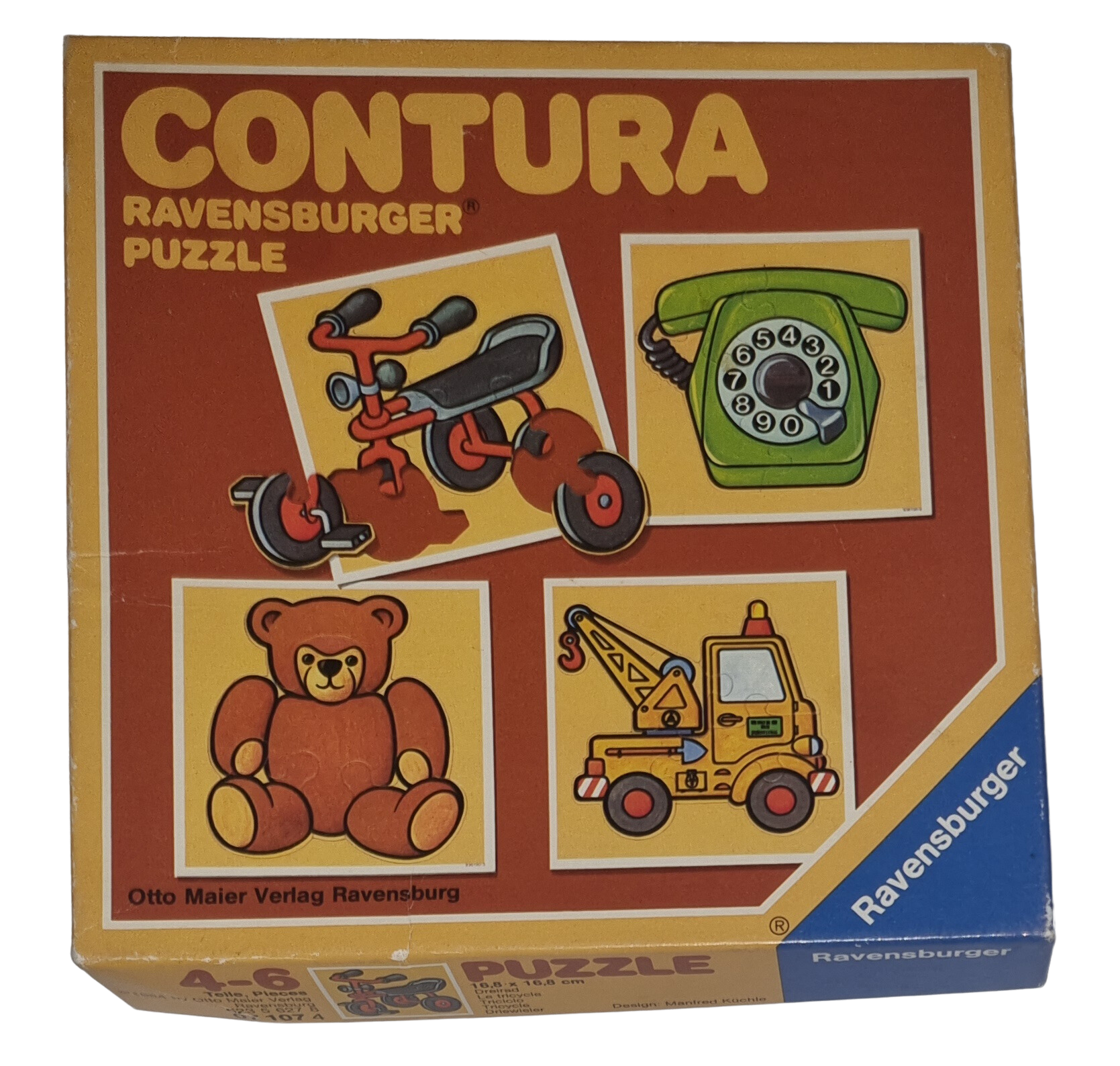 Ravensburger Puzzle 4x Contura 4-6 Teile 071074 Dreirad