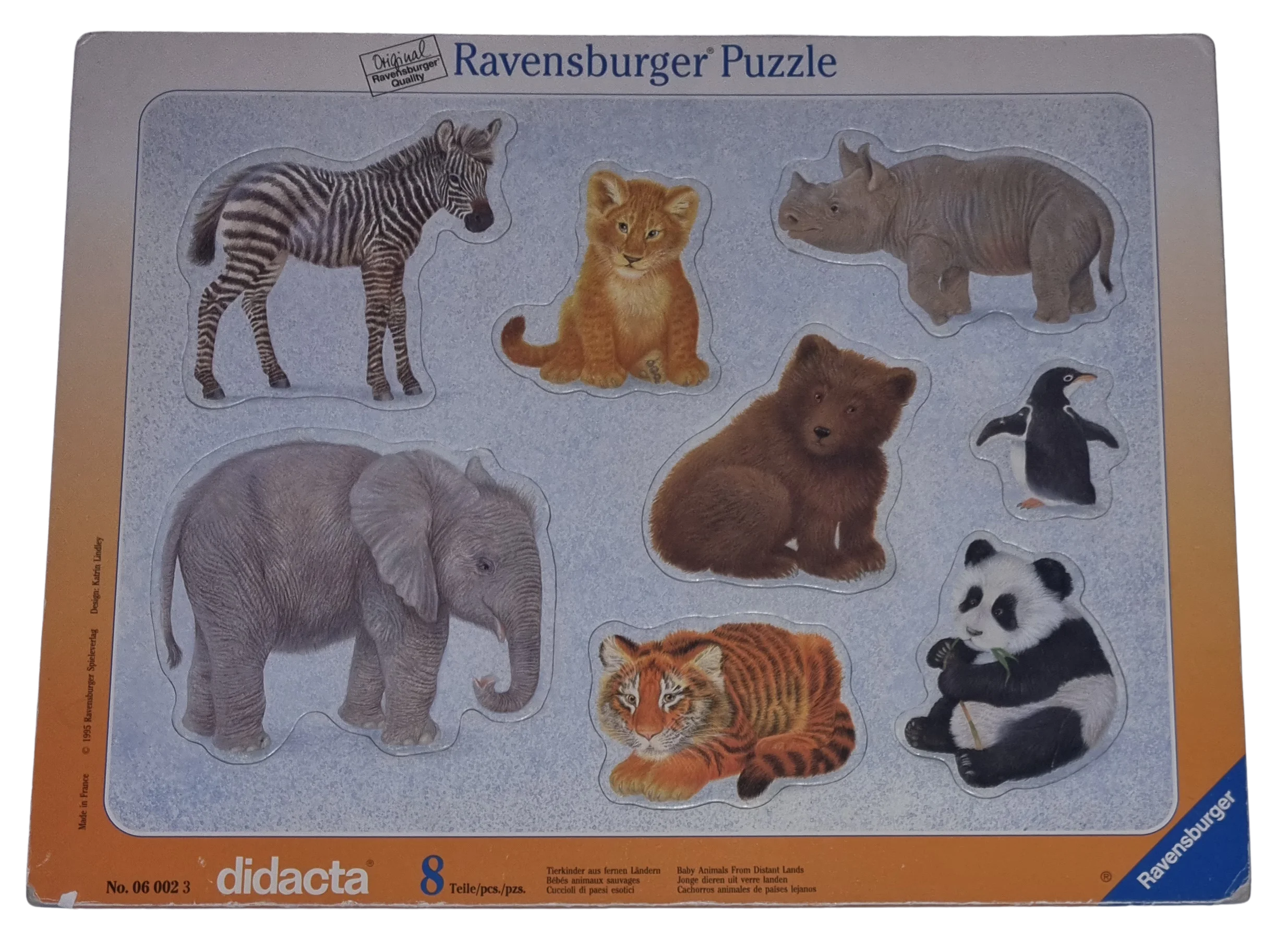 Ravensburger Griffloch Puzzle Didacta 8 Teile 060023 Tierkinder aus fernen Ländern