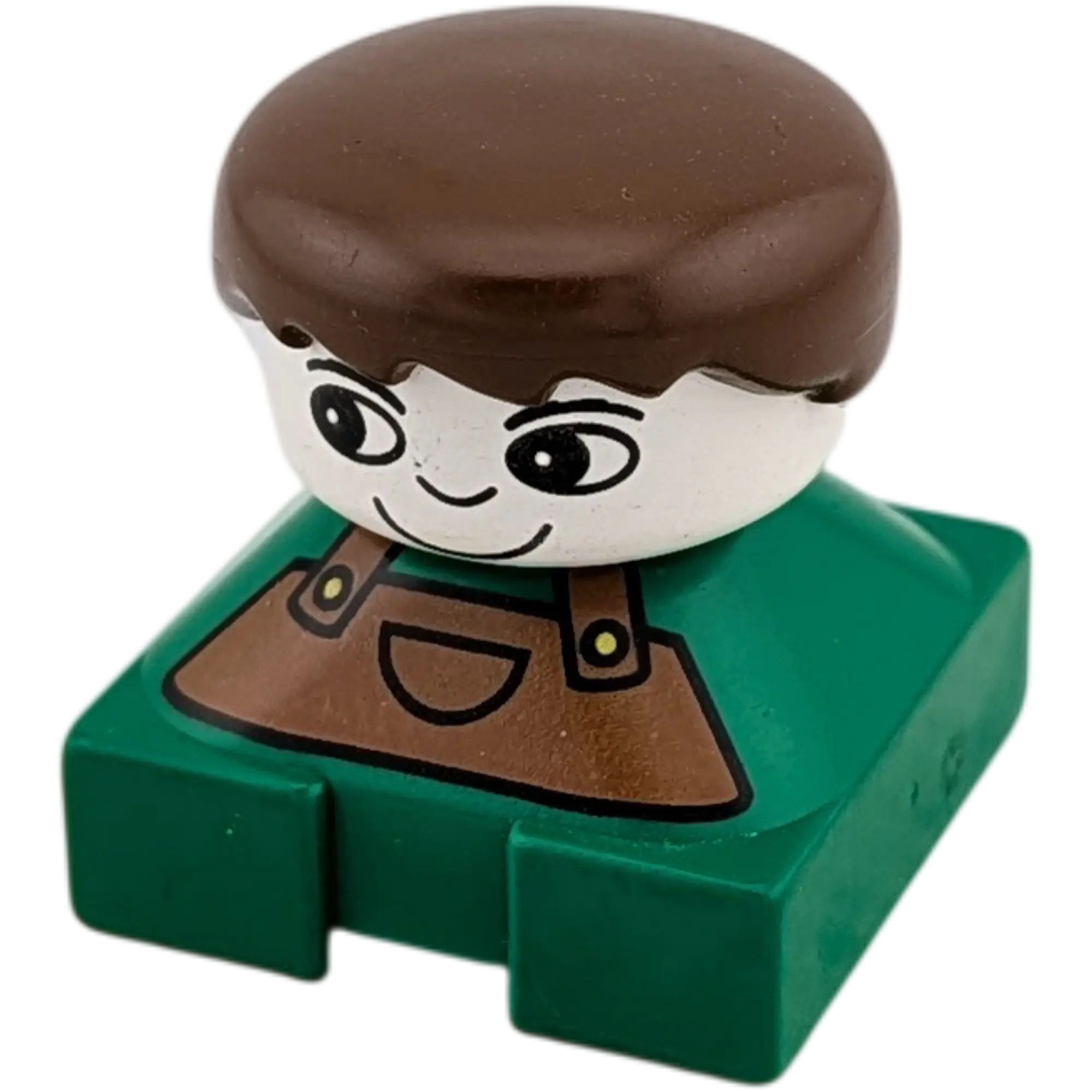 Lego Duplo Figur Junge braune Latzhose braune Haare grün 2327