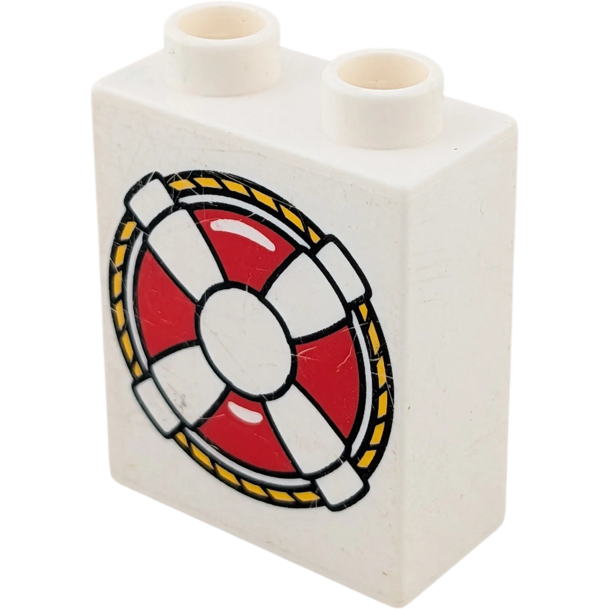 Lego Duplo 4066 Stein 1x2x2 Weiß mit Rettungsring