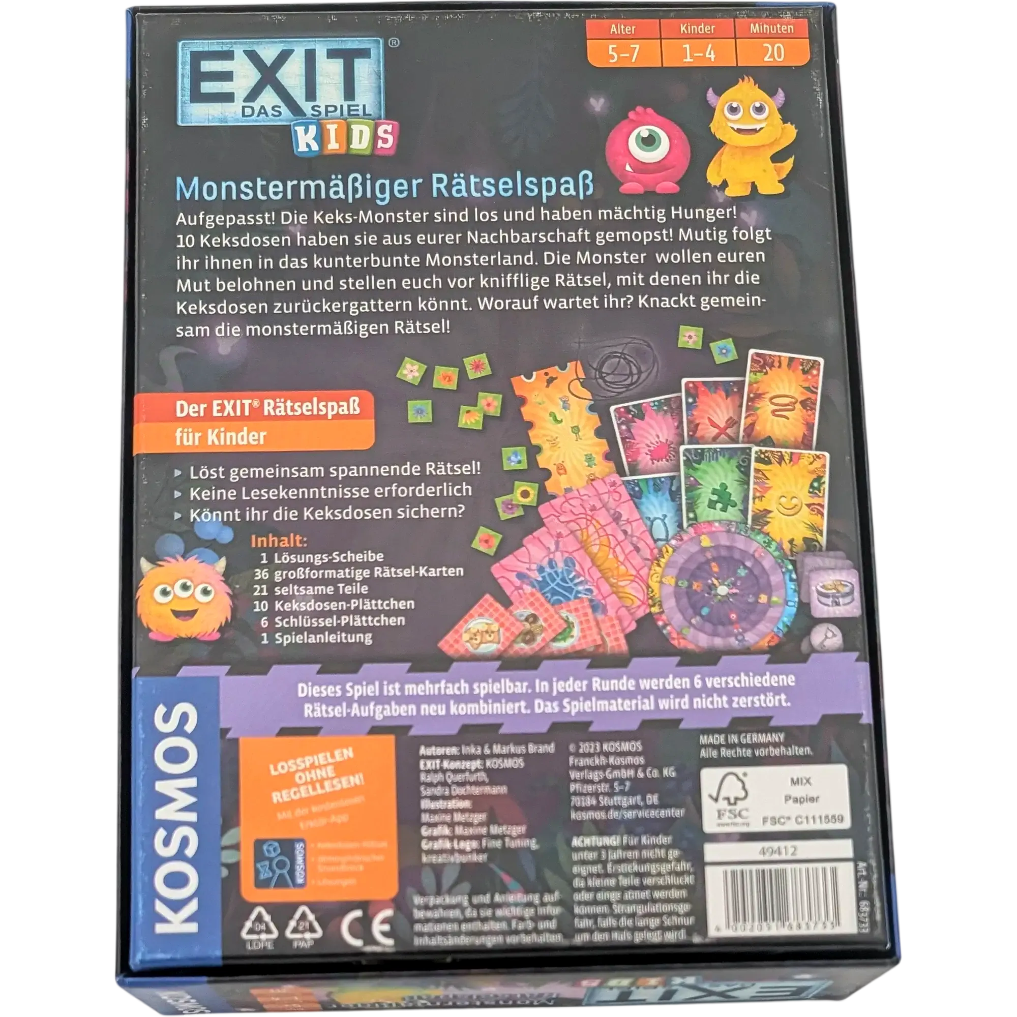 Kosmos EXIT Das Spiel Kids 683733 Monstermäßiger Rätselspaß