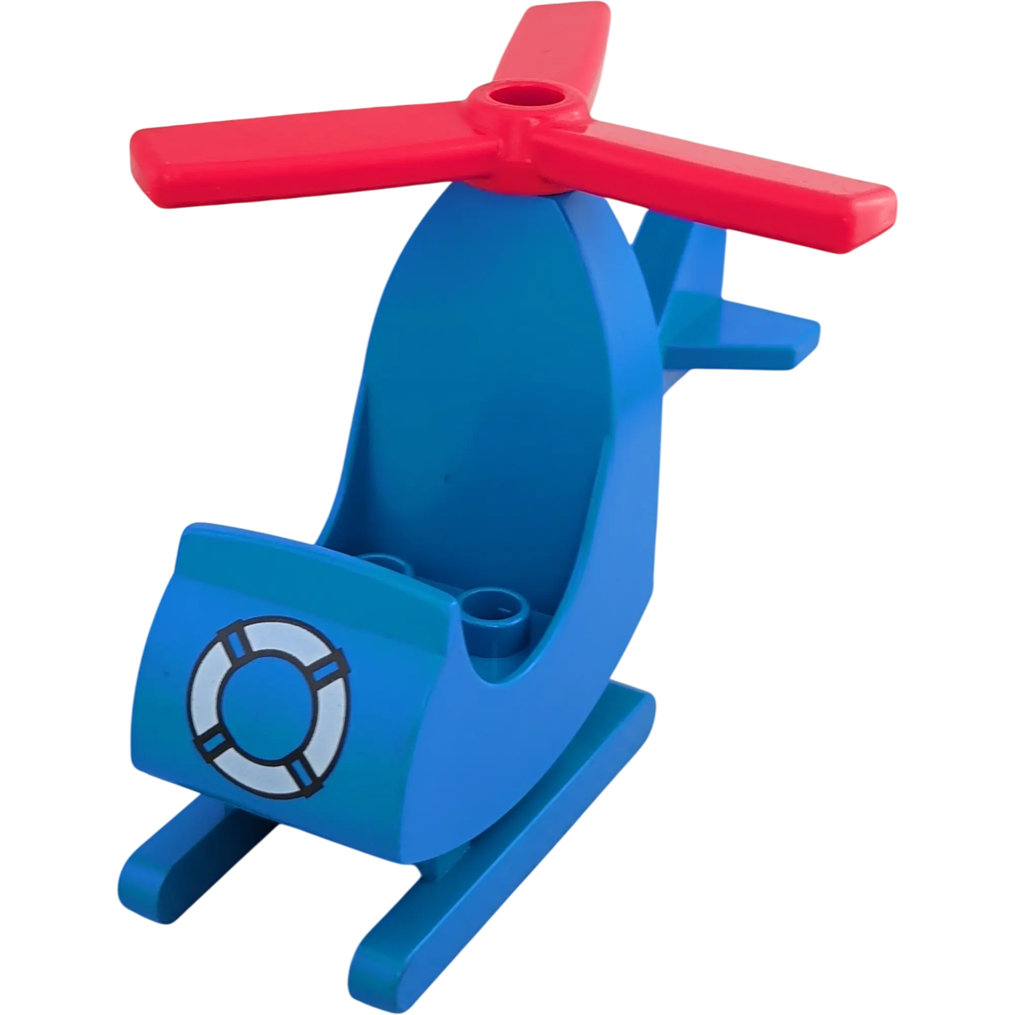 Lego Duplo Hubschrauber Blau mit Rettungsring roter Propeller
