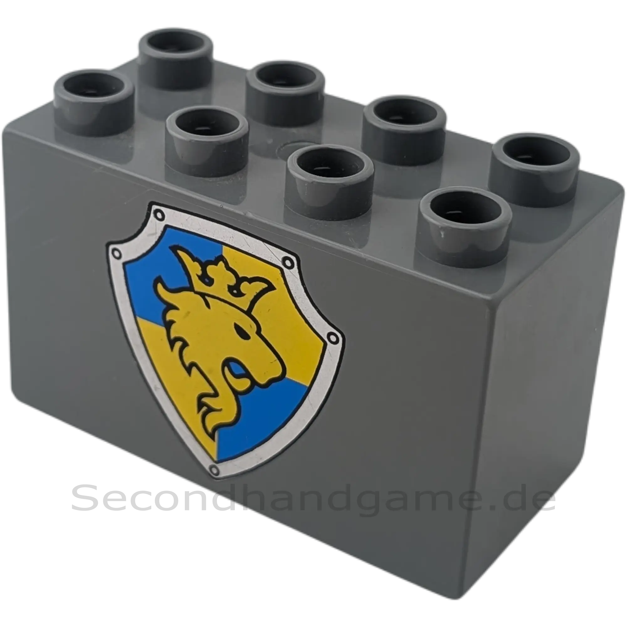 Lego Duplo 2x4x2 Doppelstein 31111 Grau Bedruckt mit Ritter Wappen