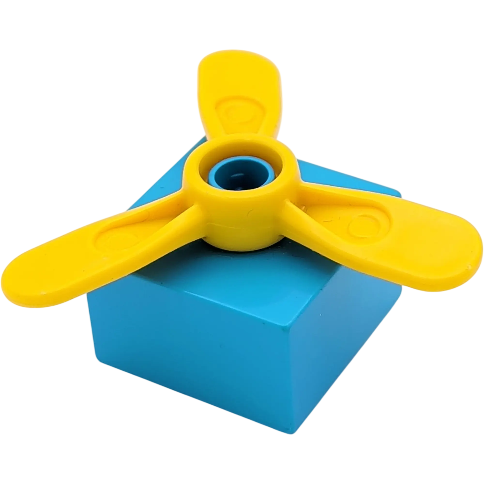 Lego Duplo 92011 Stein Mittelblau Pin Noppe mit Flügel Propeller Gelb B-Ware