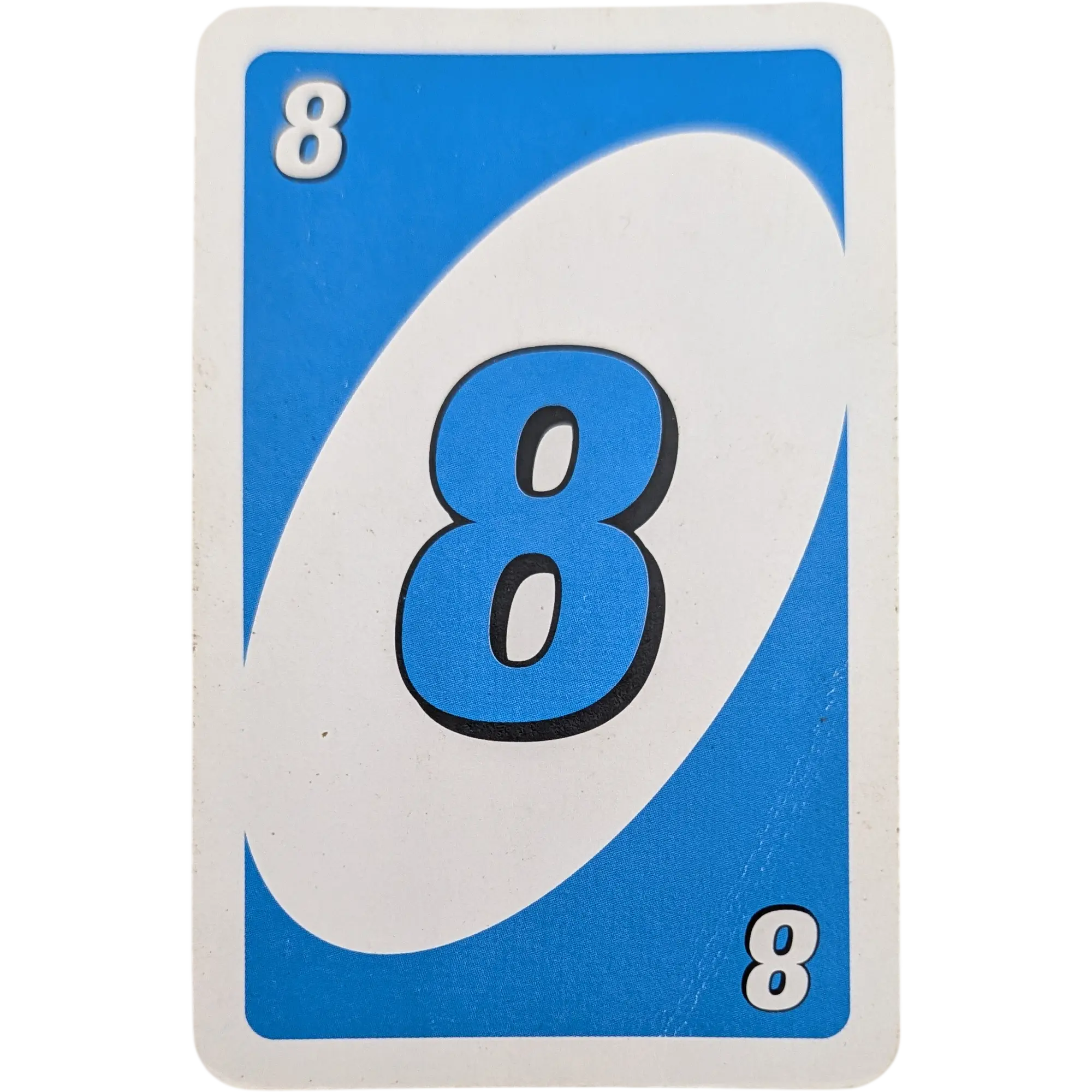Mattel Uno Ersatzkarte Zahl Acht Blau 