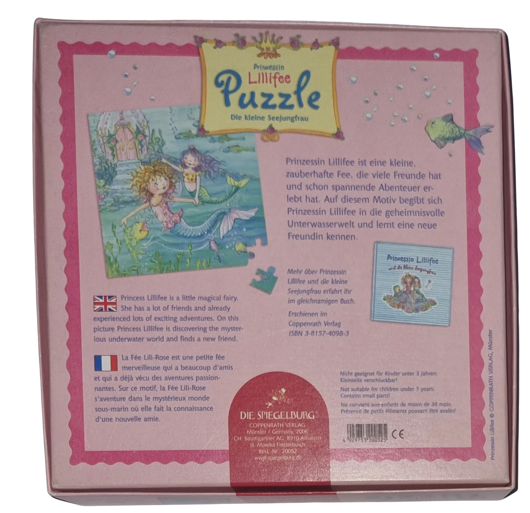 Die Spiegelburg Prinzesssin Lillifee Puzzle 100 Teile Die kleine Seejungfrau