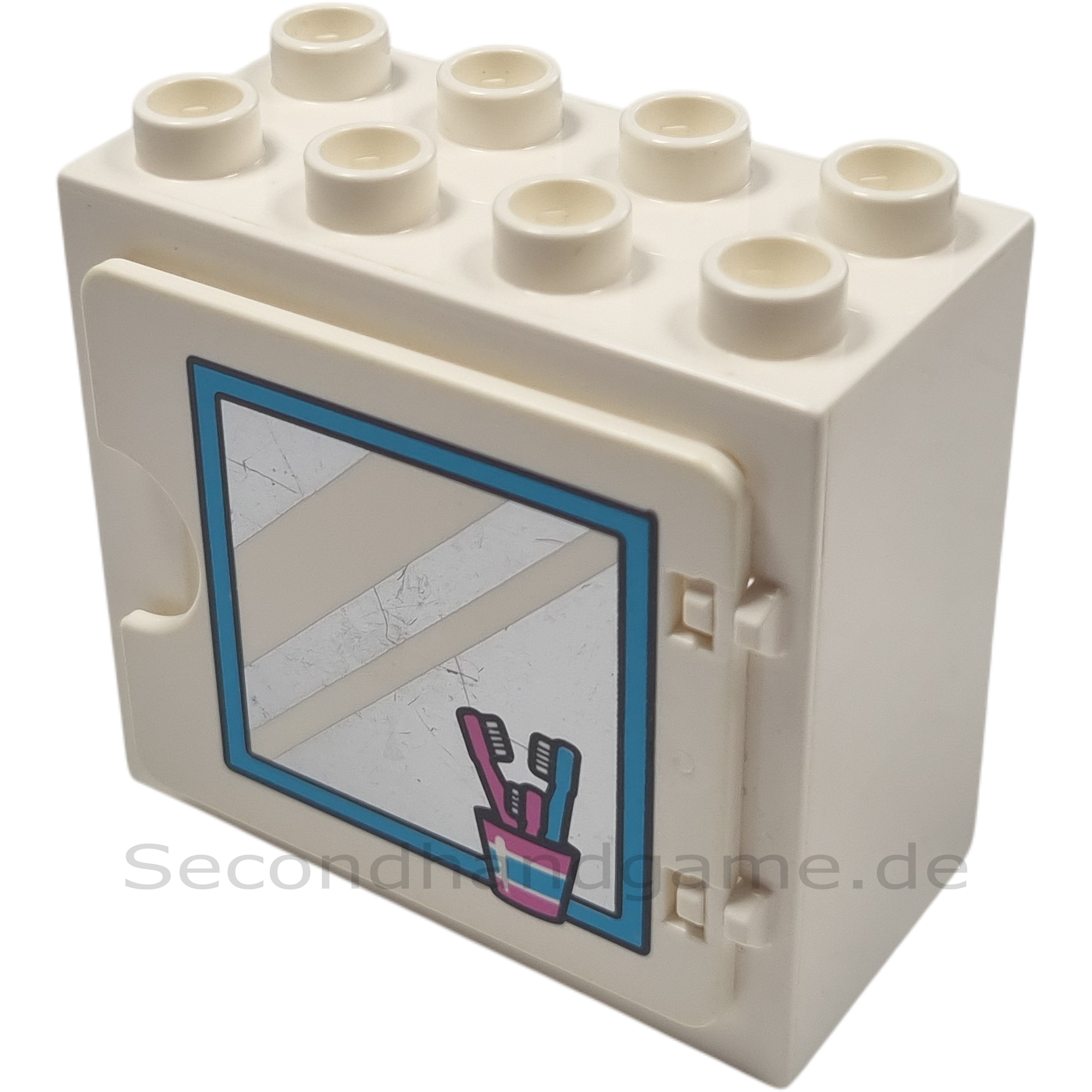 Lego Duplo 2x4 Badspiegel Schrank Zahnbürste weiß