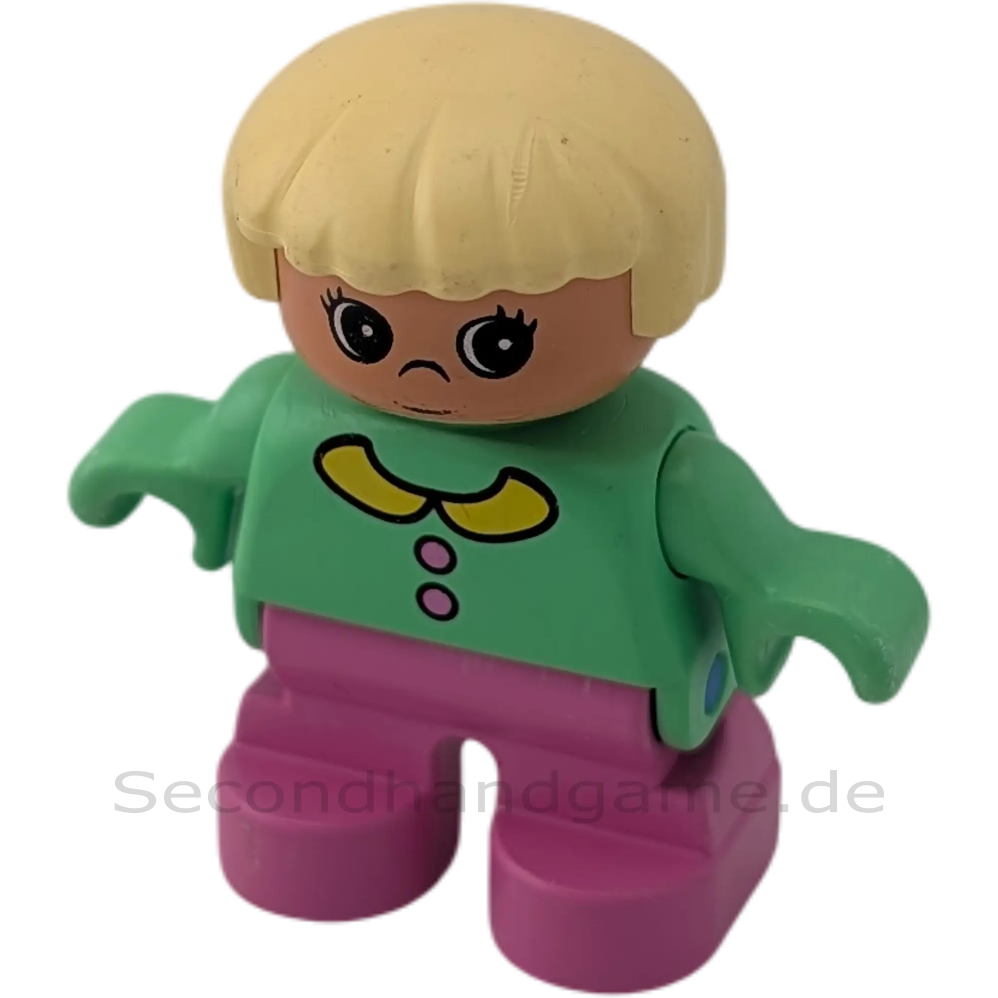 Lego Duplo Mädchen grüne Bluse, pinke Hose, blonde Haare
