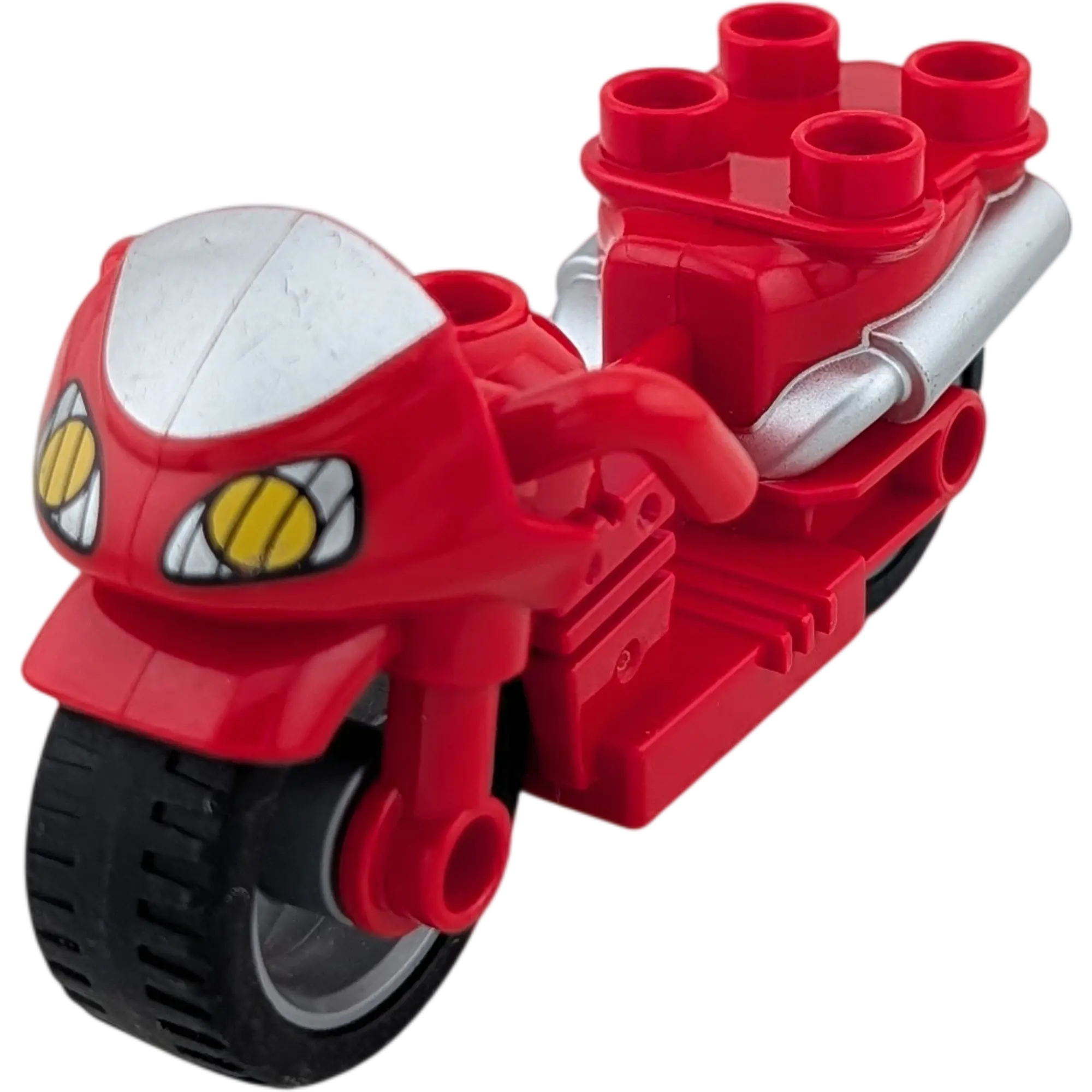 Lego Duplo Motorrad Mofa Rot Silber