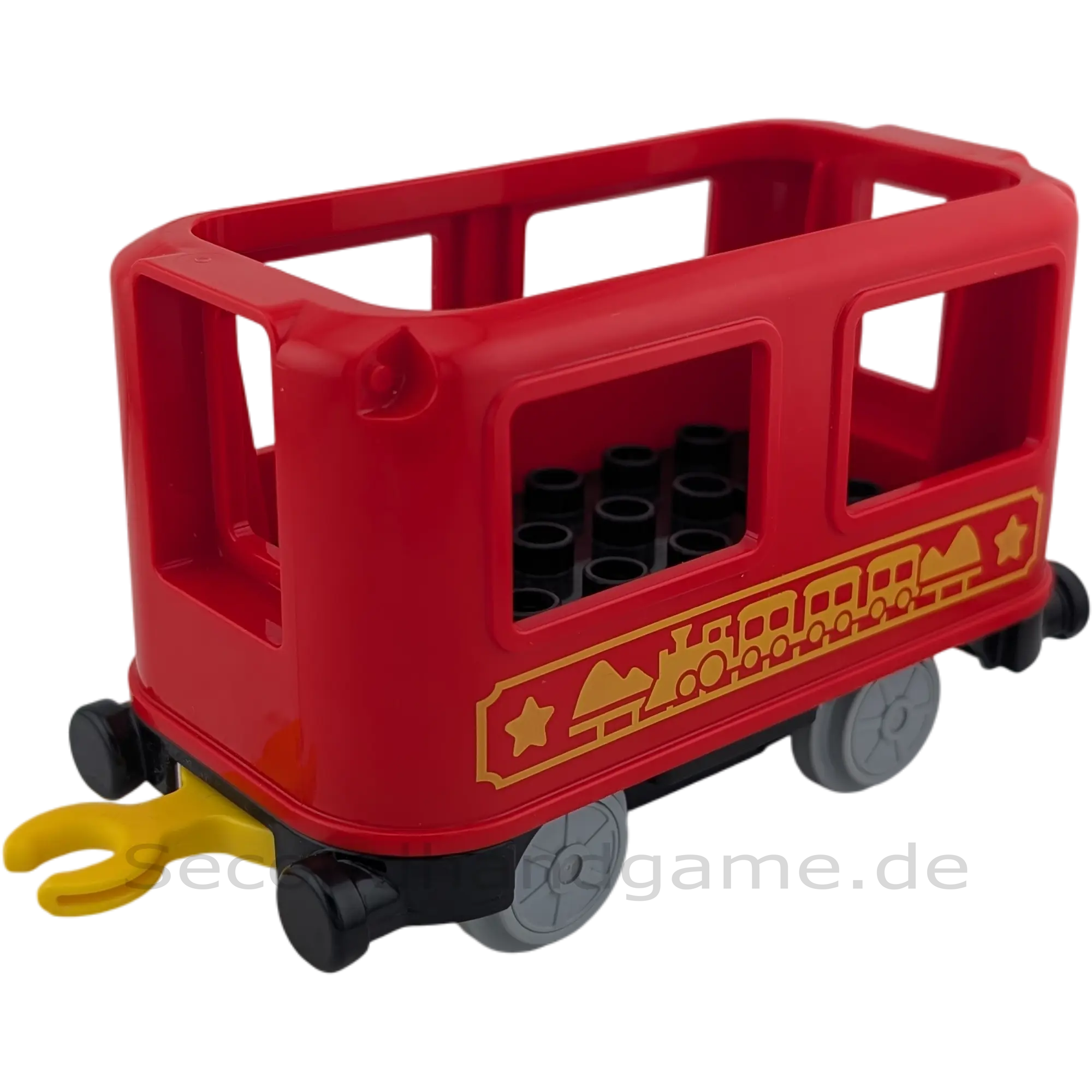 Lego Duplo Eisenbahn Anhänger Zug Personentransport Rot Gelb Schwarz