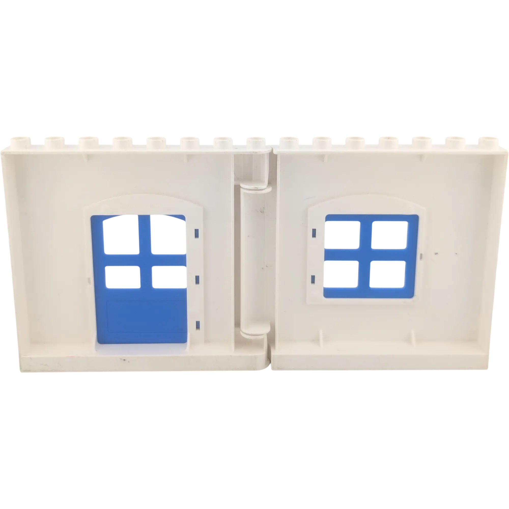 Lego Duplo Hauswand Weiß Polizeistation Polizeirevier Blaue Fenster und blaue Tür