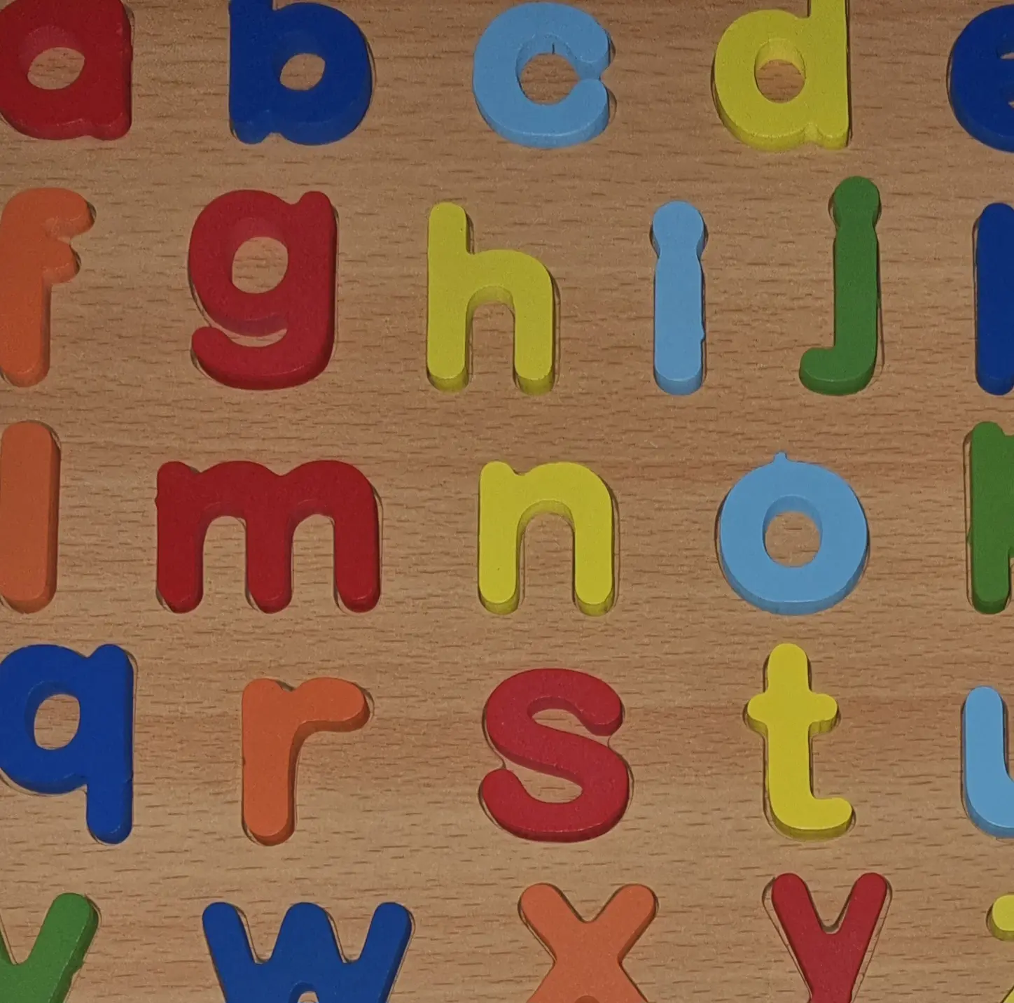 Holzpuzzle Buchstaben Alphabet abc 26 Teile Kleine Buchstaben