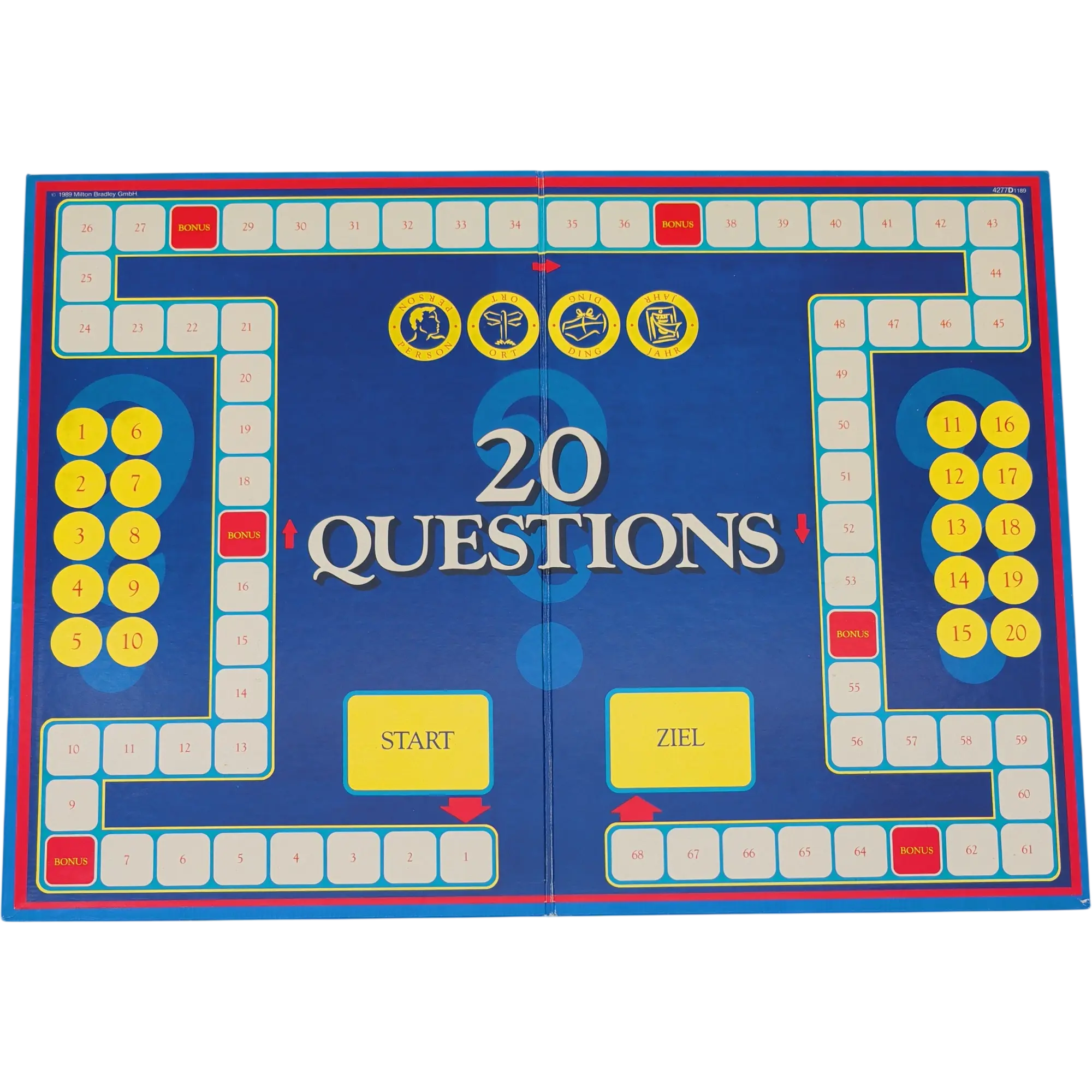 MB Spielplan Spielbrett 20 Questions