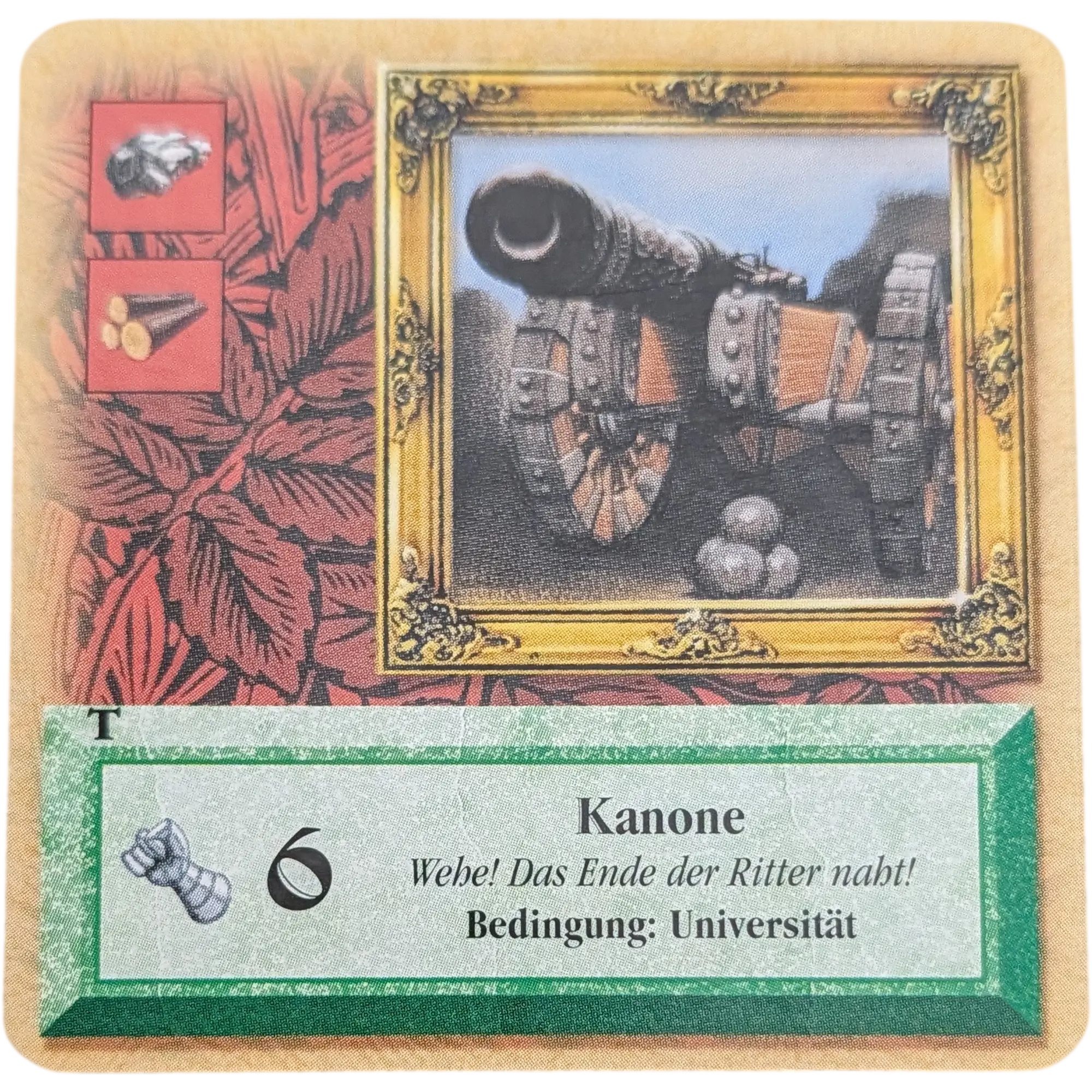 Kosmos Catan das Turnierset zum Kartenspiel Ersatzteile Karte Grün Kanone