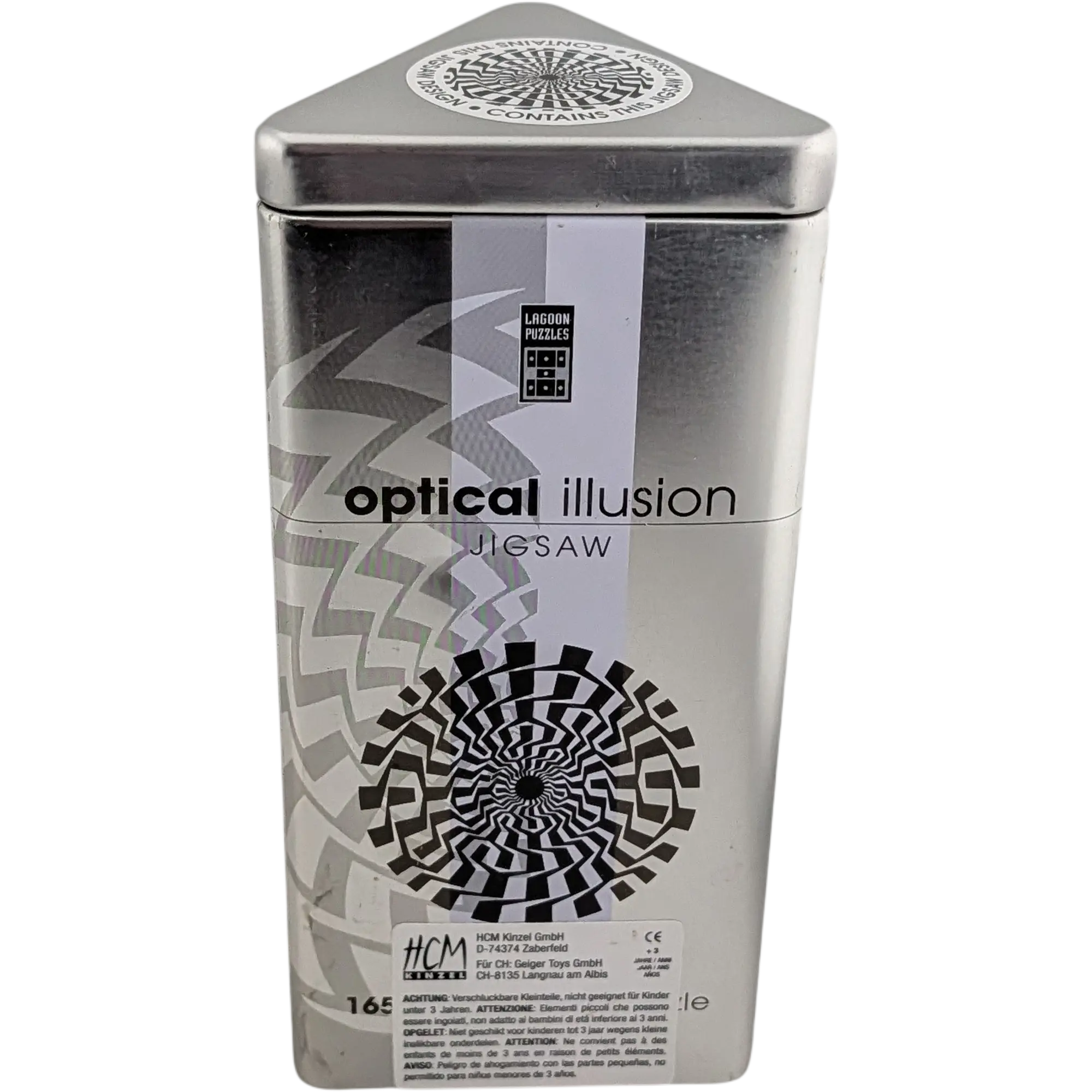 Optical Illusion Jigsaw Puzzle 165 Teile Optische Täuschung in dreieckiger Metalldose HCM 927365, Ansicht 2