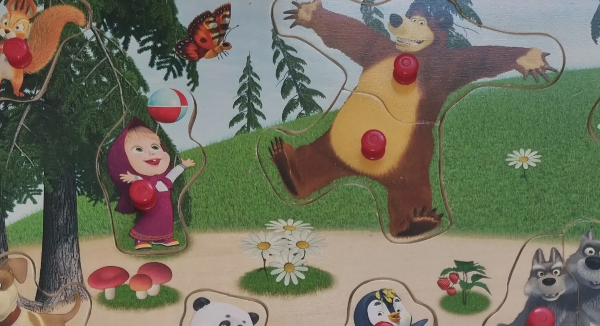 Eichhorn Holzpuzzle 10 Teile Masha and the Bear