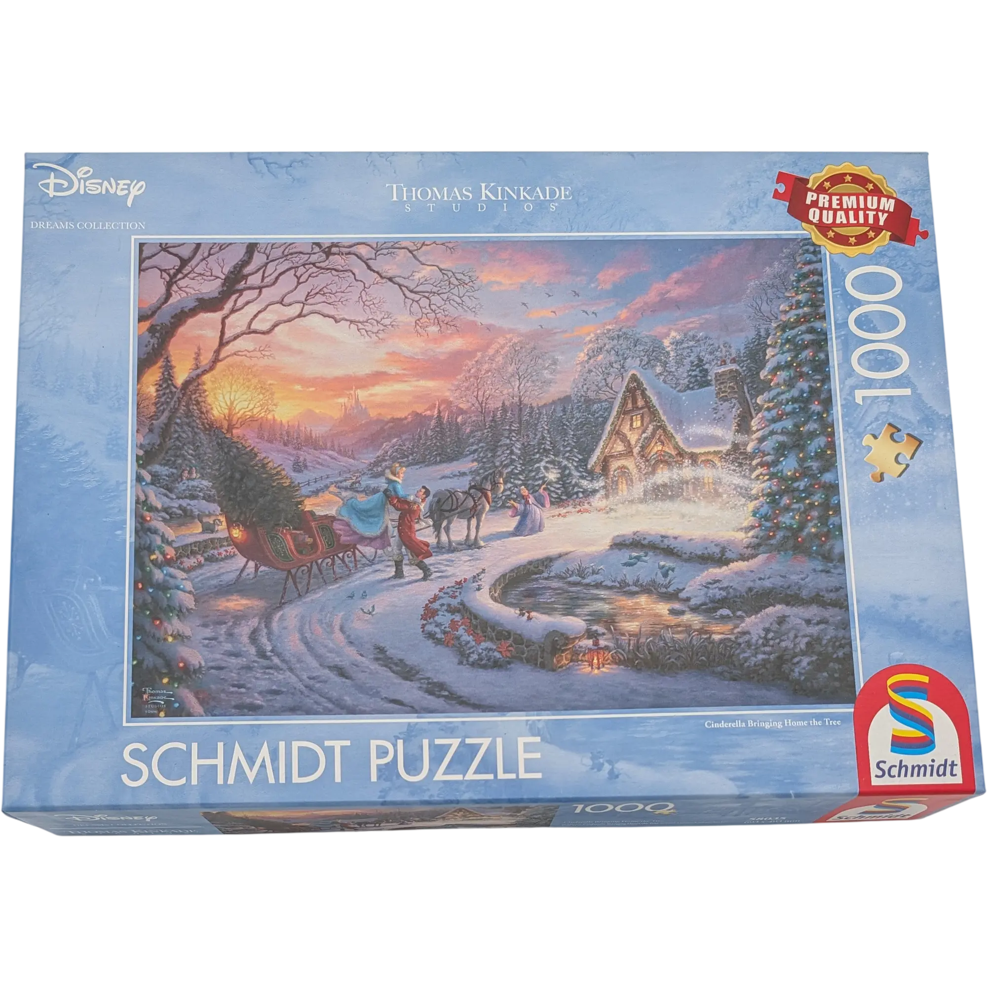 Schmidt Disney Thomas Kinkade Studios Puzzle 1000 Teile 58035 Cinderella Bringing Home the Tree