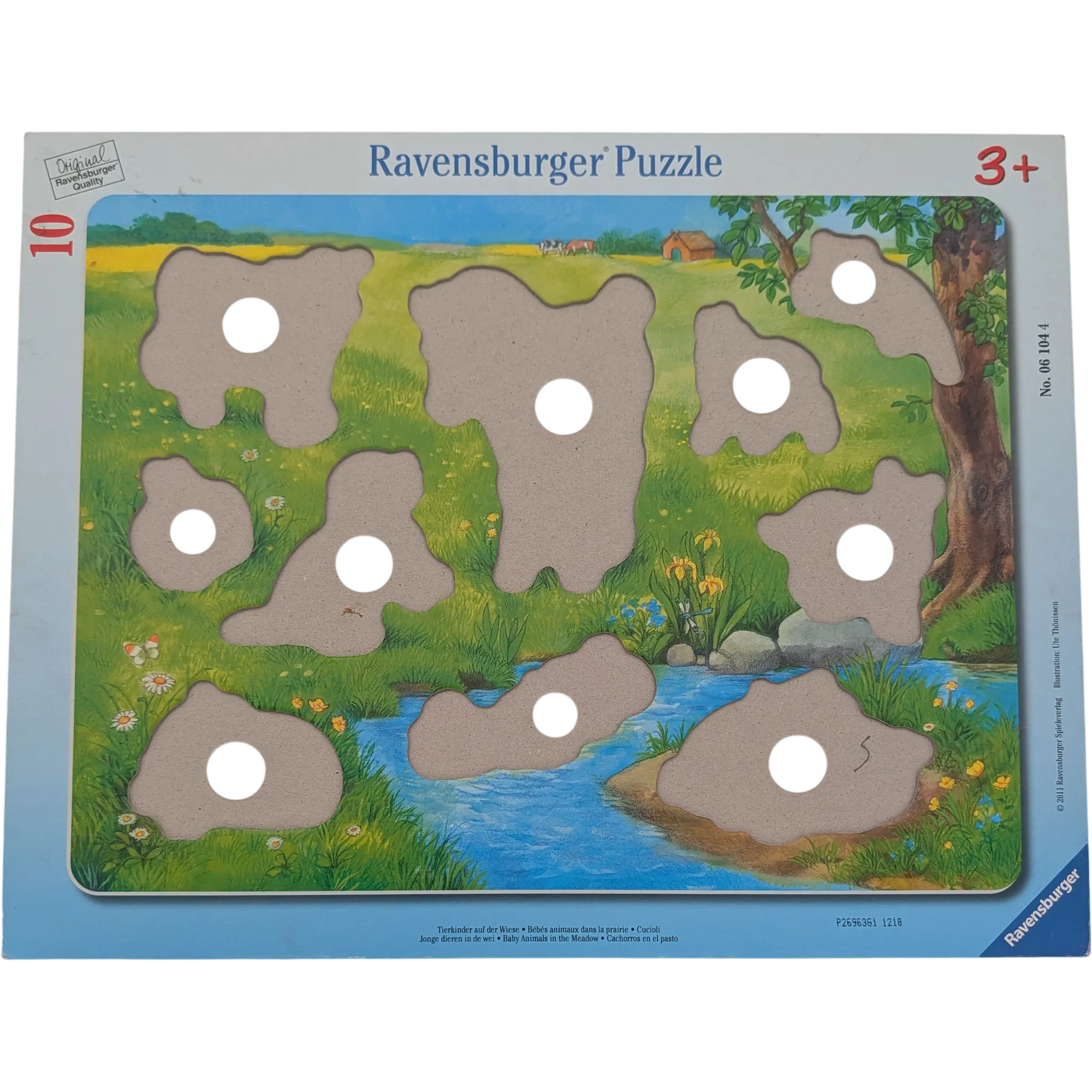 Ravensburger Rahmenpuzzle 061044 Tierkinder auf der Wiese 10 Teile, Ansicht 2