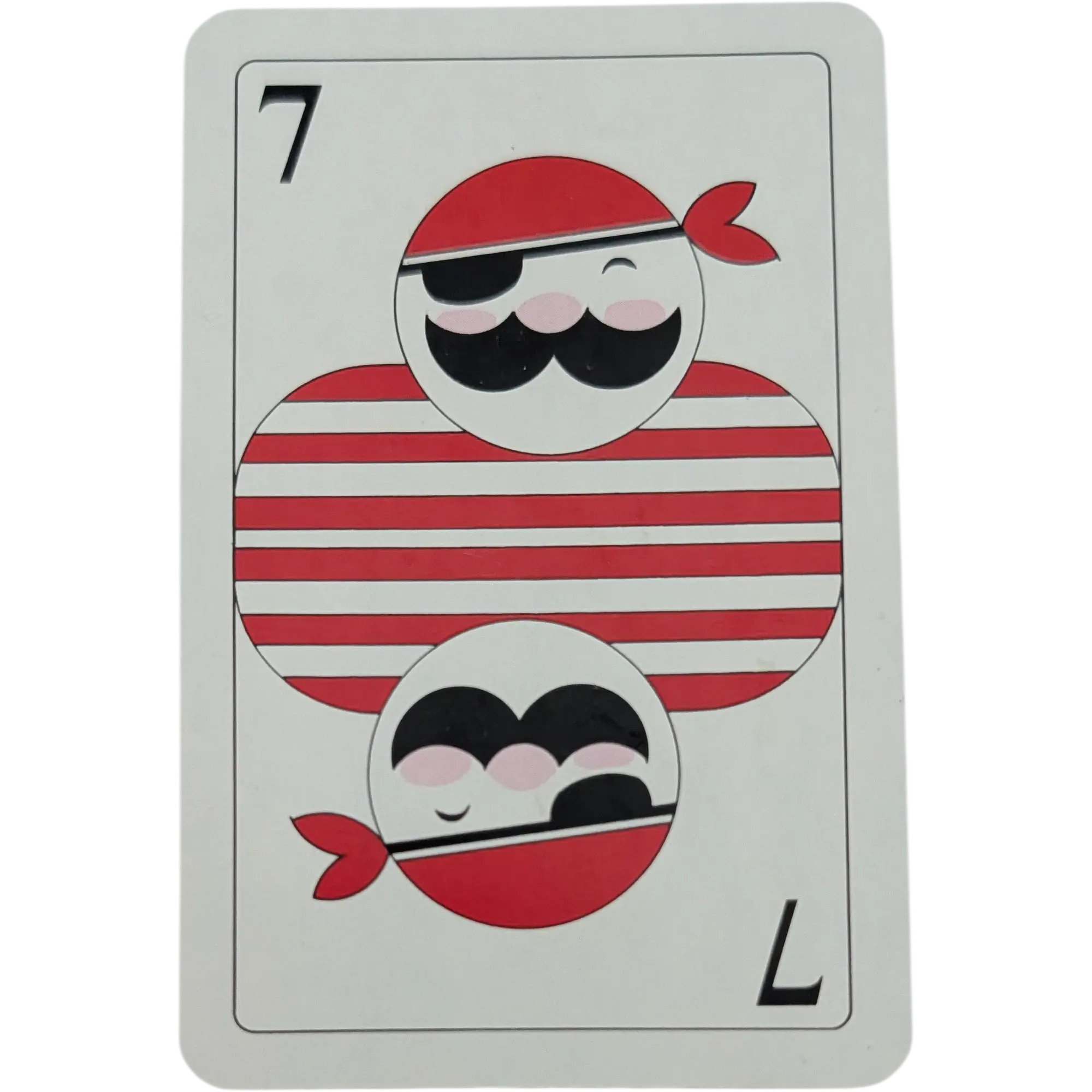 Piratenspiel Ersatzkarte Spielkarten Karte Weiß mit Pirat Rot Schwarz