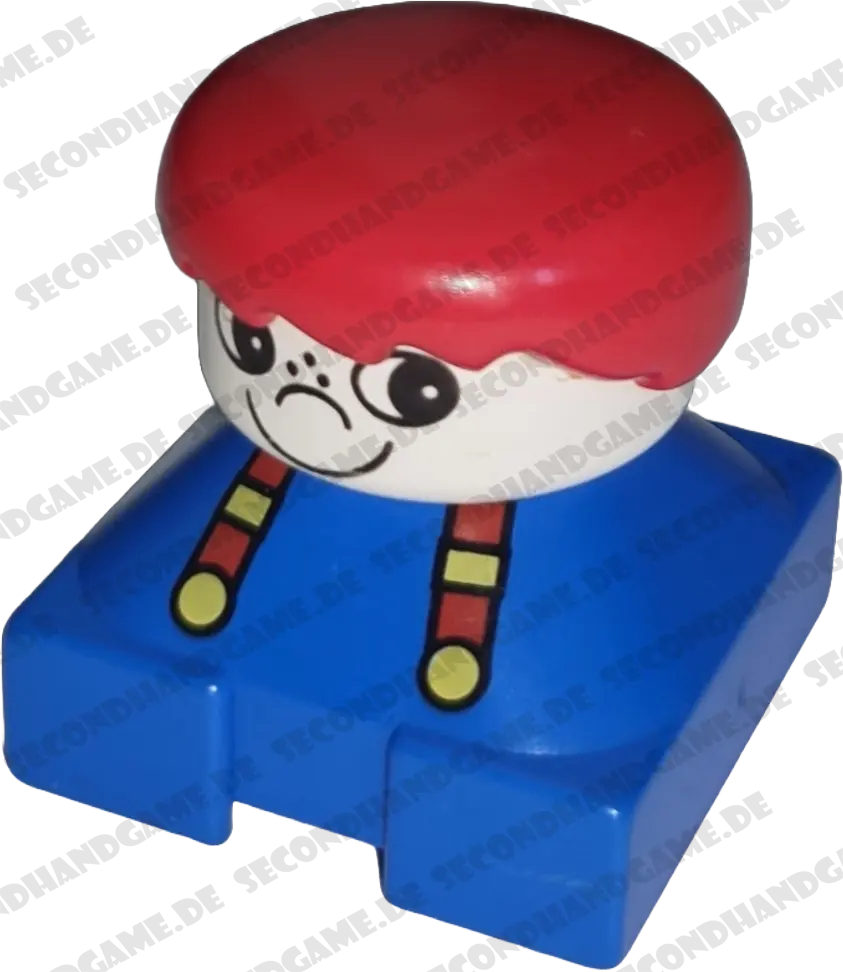 Lego Duplo Figur Junge rote Harre Latz weißes Gesicht 2327