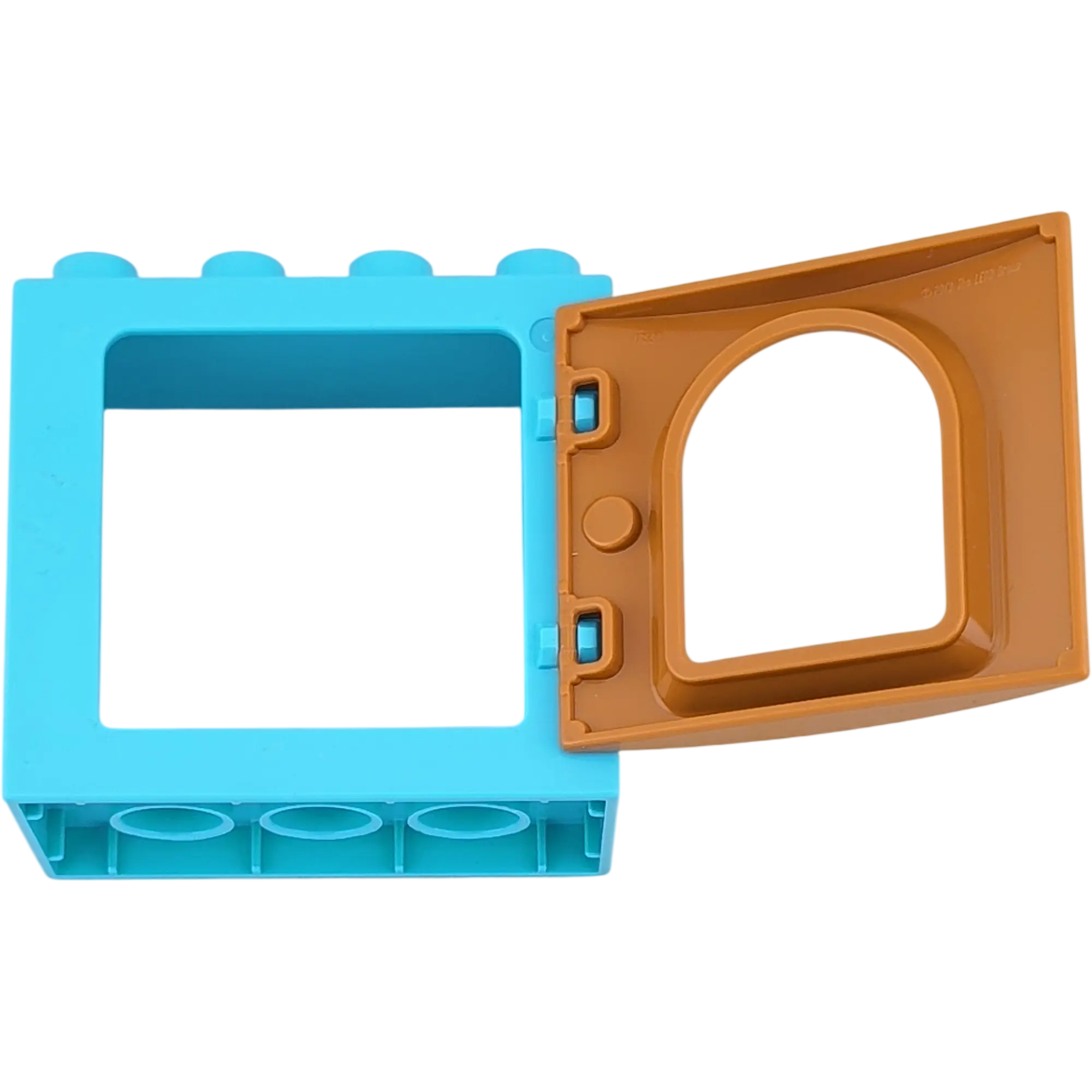 Lego Duplo 61649 Fensterrahmen Azur mit braunem Rundbogen