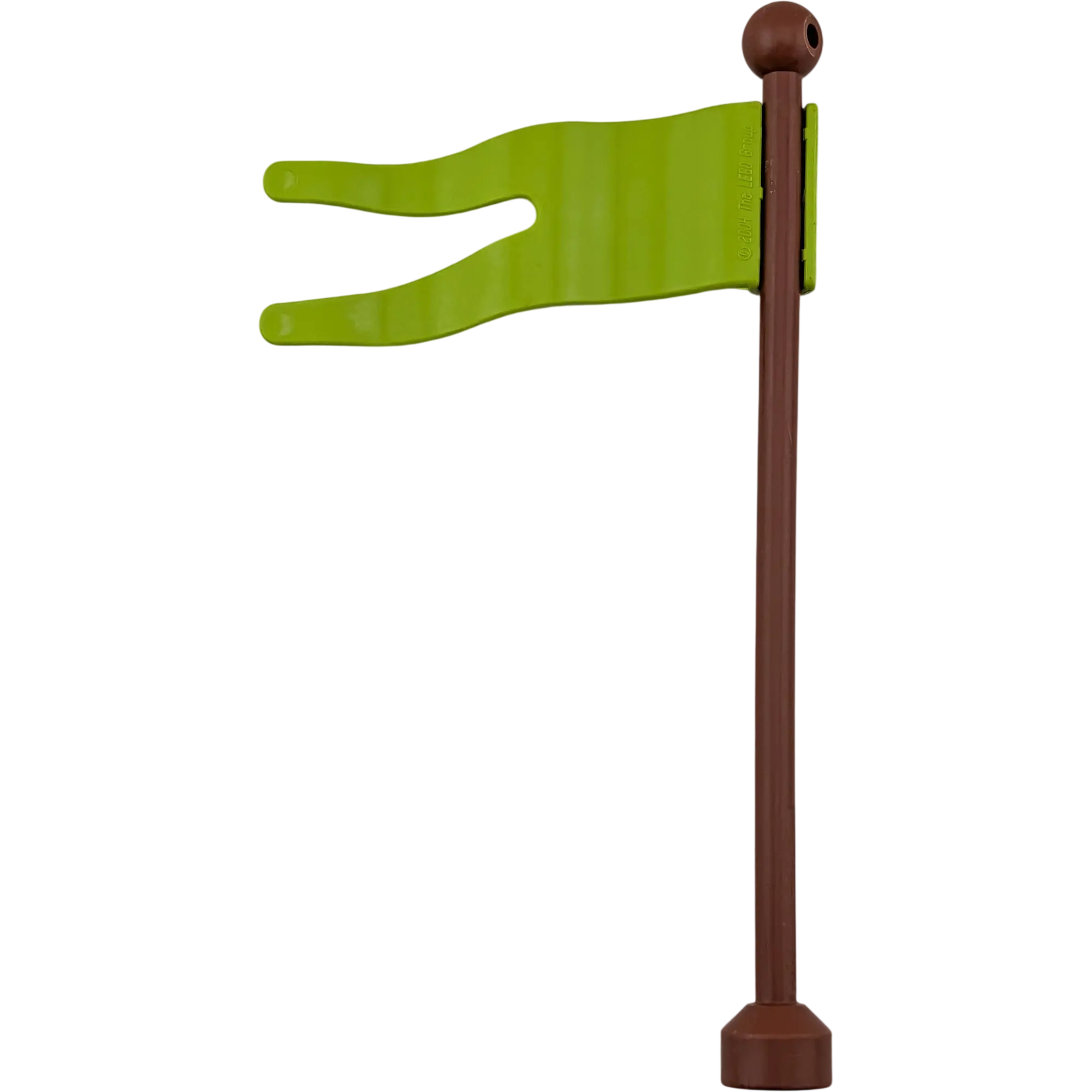 Lego Duplo 51708 Fahnenstange / Mast 1x9 – Braun mit Flagge Fahne Fahnenmast Hellgrün Lime
