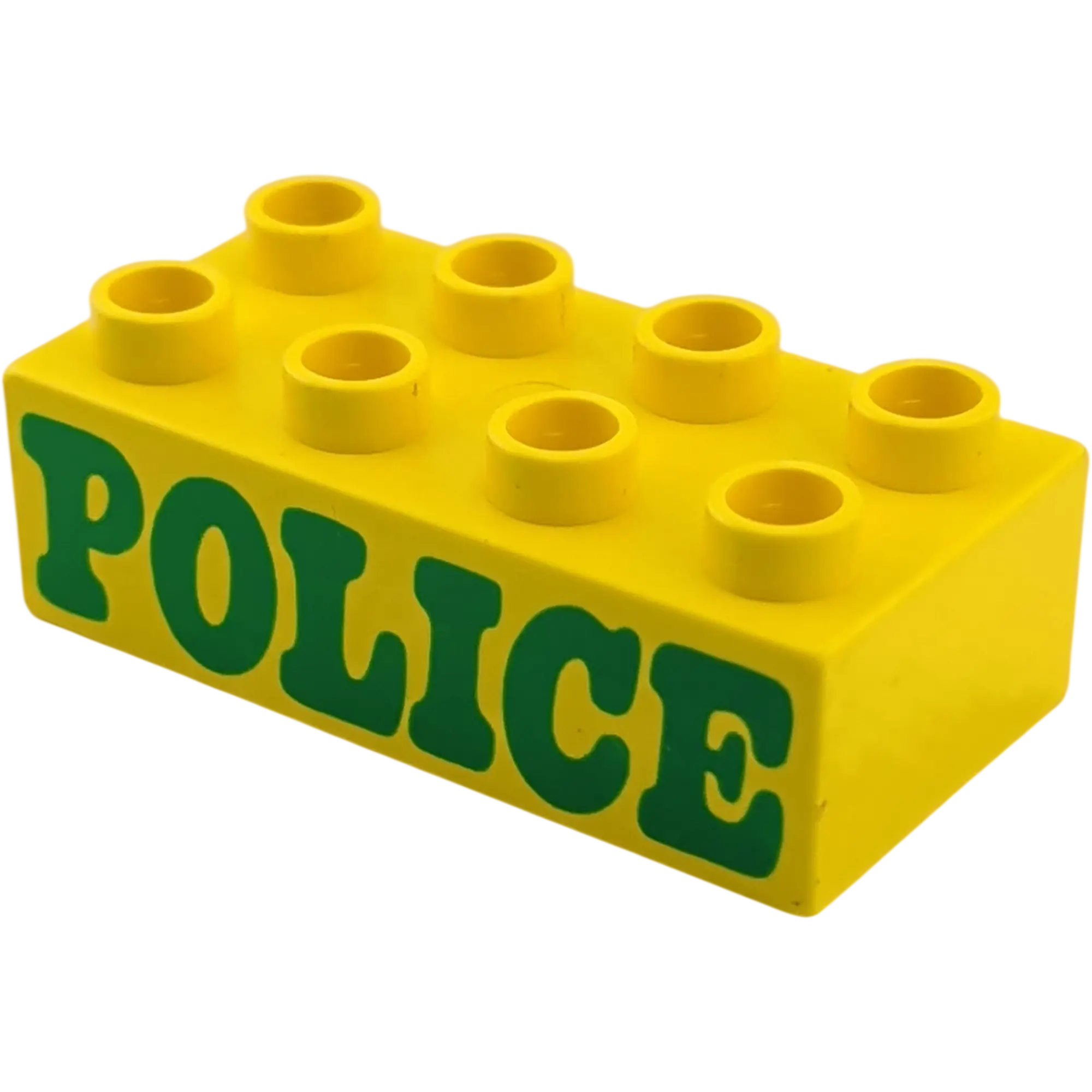 Lego Duplo 2x4 Stein 3011 Gelb Bedruckt mit Police Polizei, Ansicht 3