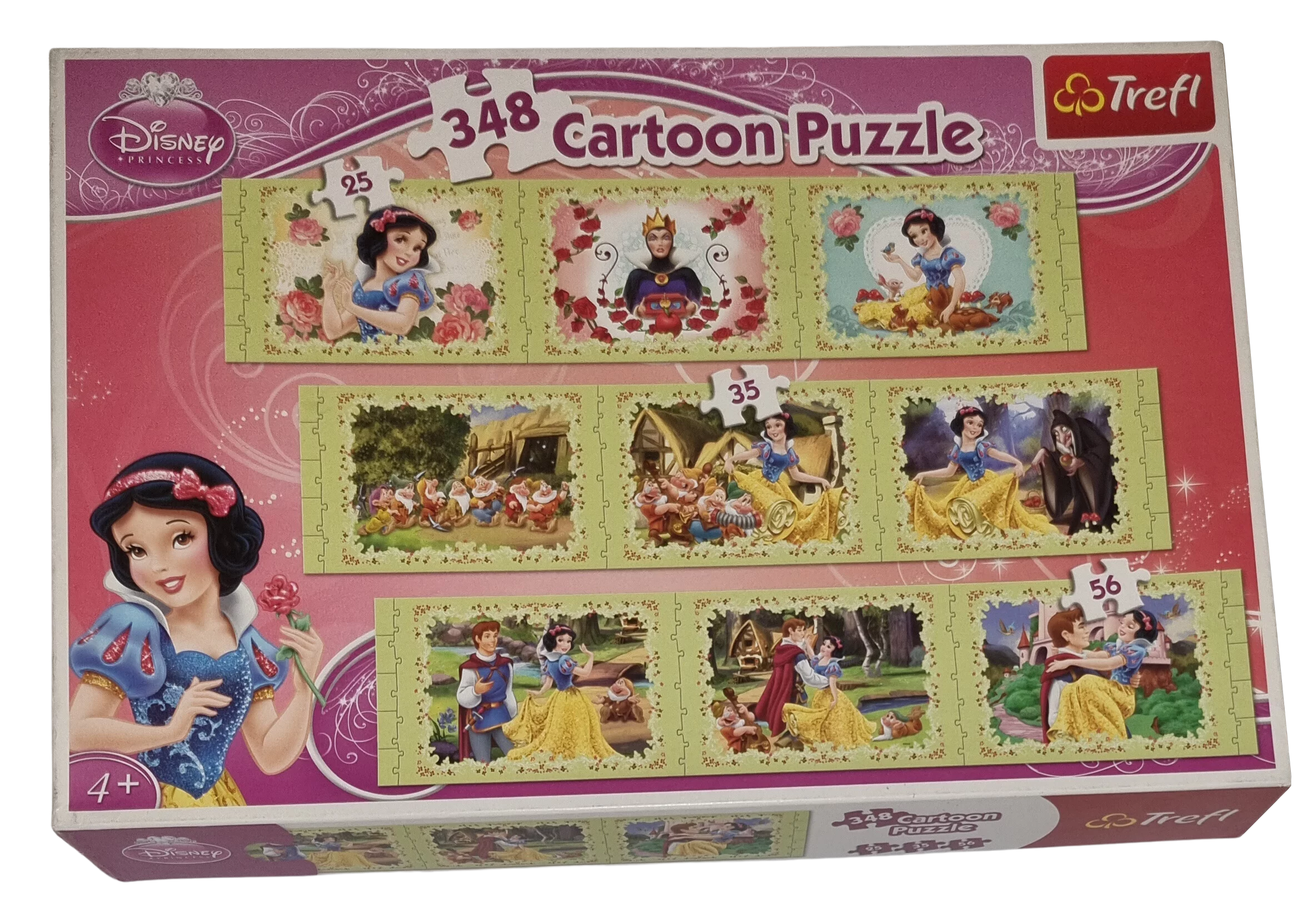 Trefl Disney Princess 348 Cartoon Puzzle 90312 3x25Teile, 3x35Teile, 3x56Teile