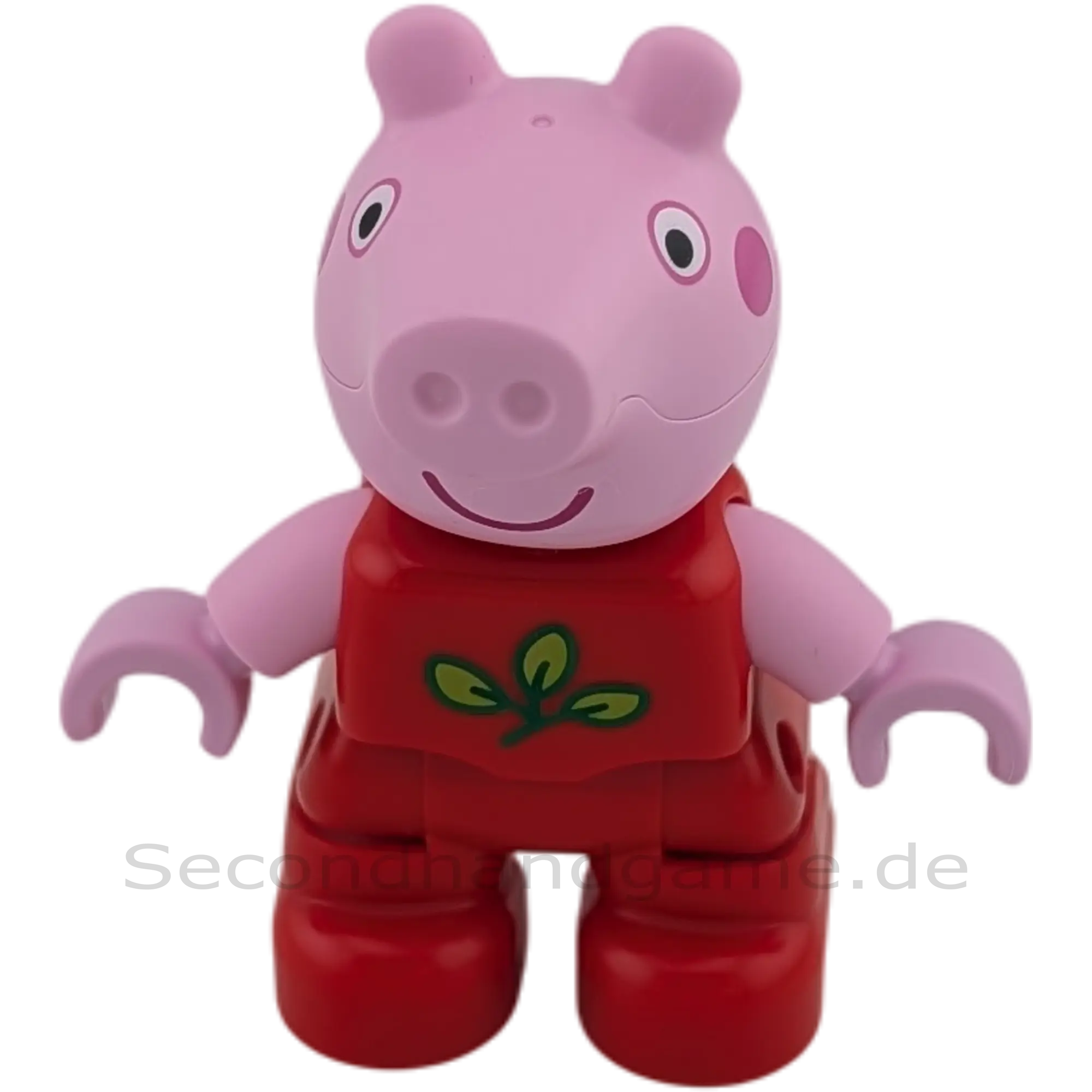 Lego Duplo 309H5 Peppa Pig Peppa Wutz Figur mit Roter Bekleidung mit Blatt