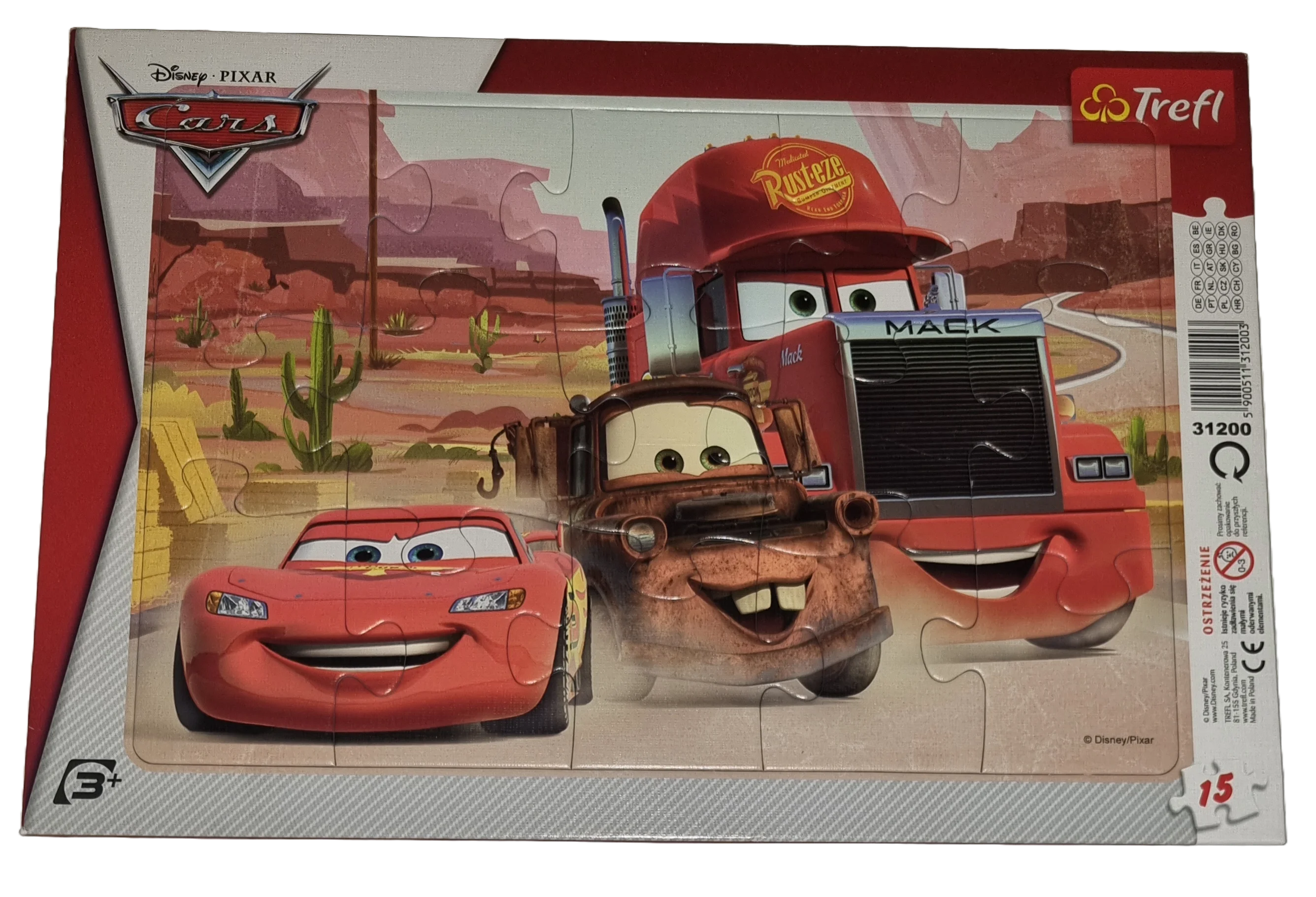 Treffl Disney Cars Rahmenpuzzle 15 Teile 31200