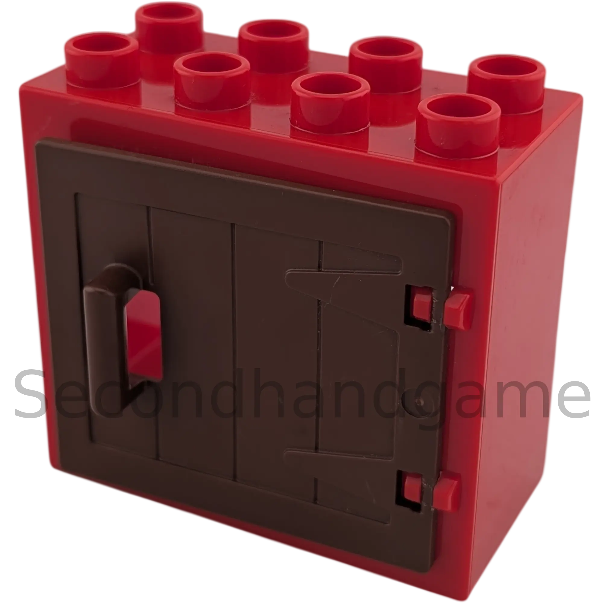 Lego Duplo 2332 Fensterrahmen 2x4 Rot mit brauner Tür