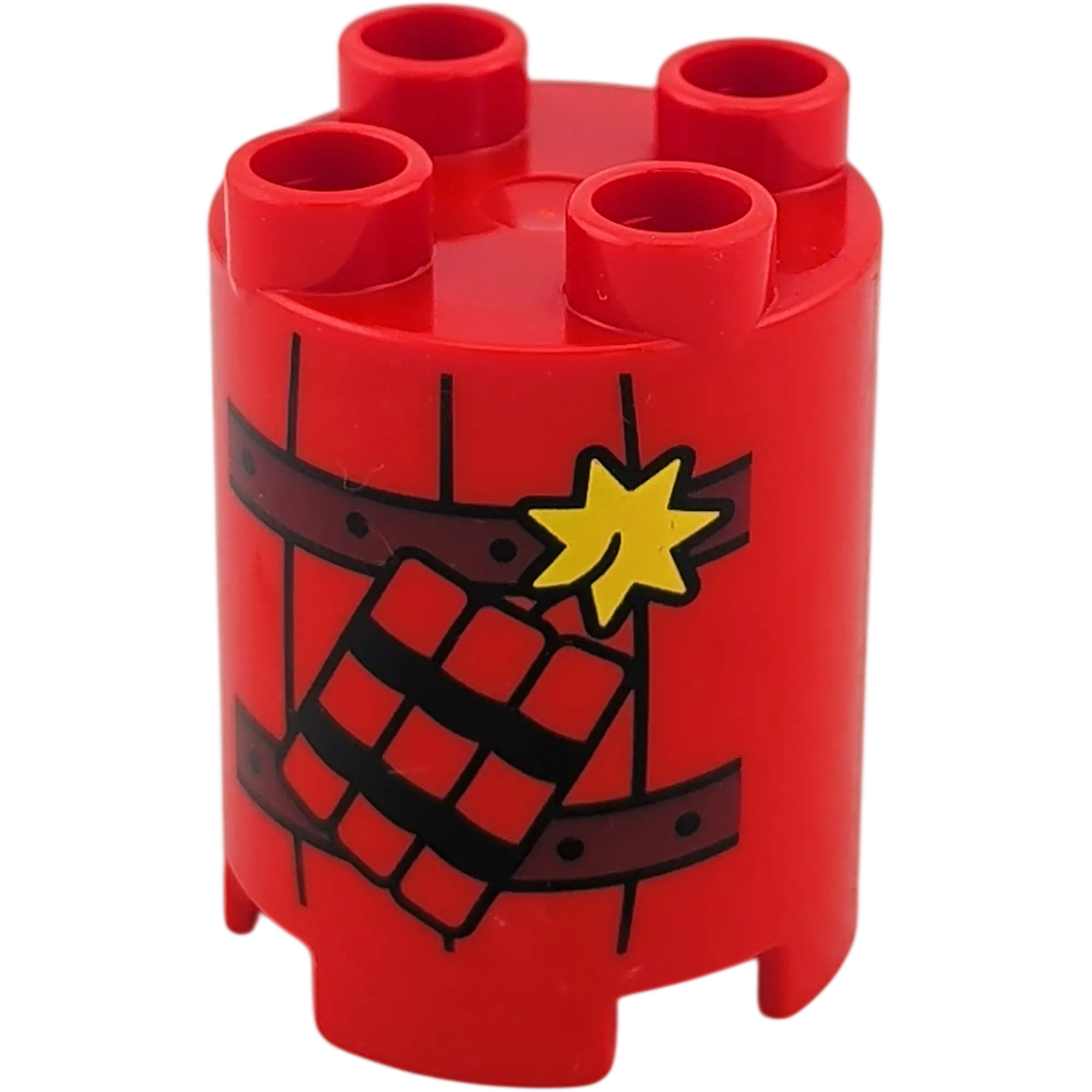 Lego Duplo 98225 Rund Bau Stein 2x2x2 Säule Rot mit Dynamit